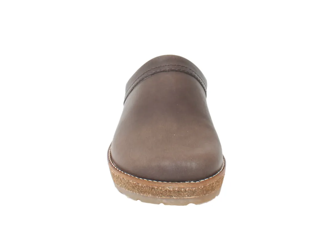Comfortable Insole Haflinger Leather Clogs Travel Brown 748