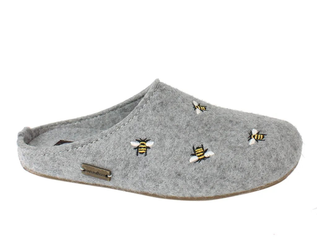 Lightweight Design Smooth ride Haflinger Slippers Everest Bees Light Grey