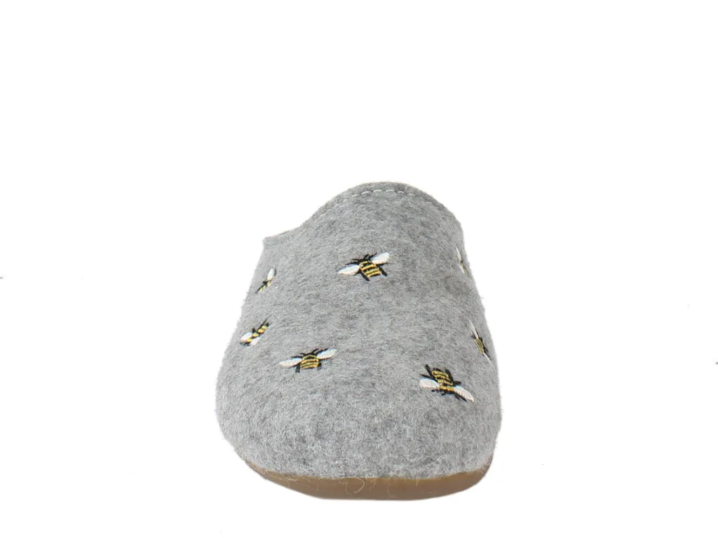 Haflinger Slippers Everest Bees Light Grey sports