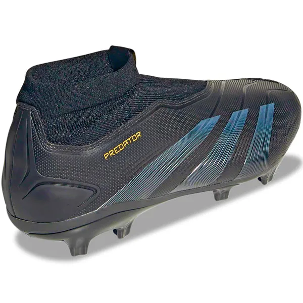 adidas Predator League Laceless FG Soccer Cleats (Core Black/Carbon/Gold Metallic) Foot Energy Defender Role