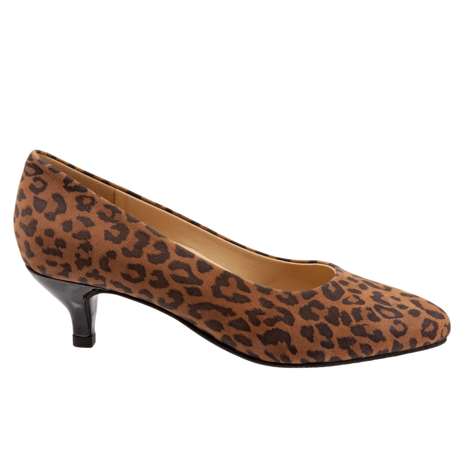 Trotters Kiera T1805-930 Womens Brown Leather Slip On Pumps Heels Shoes Narrow Fit