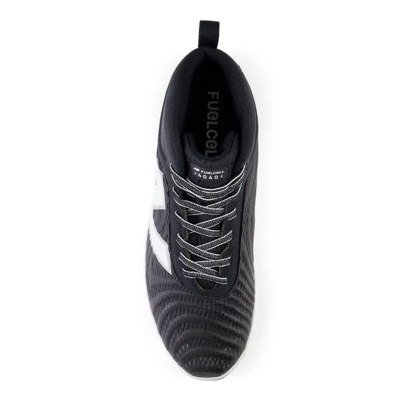 Active Routine New Balance Men's FuelCell 4040 V7 Mid-Molded Baseball Cleats - Black / Optic White - PM4040K7