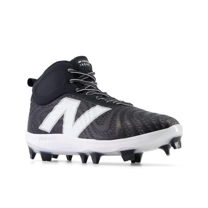 Foam Cushioning New Balance Men's FuelCell 4040 V7 Mid-Molded Baseball Cleats - Black / Optic White - PM4040K7
