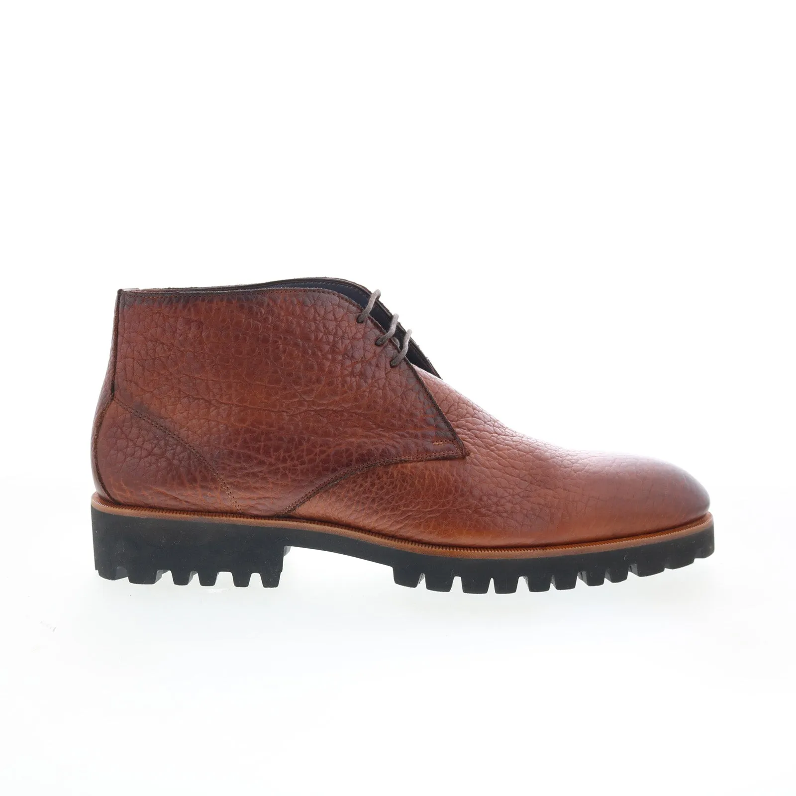 Di Bianco Alba Mens Brown Leather Lace Up Chukkas Boots Weekend Fit