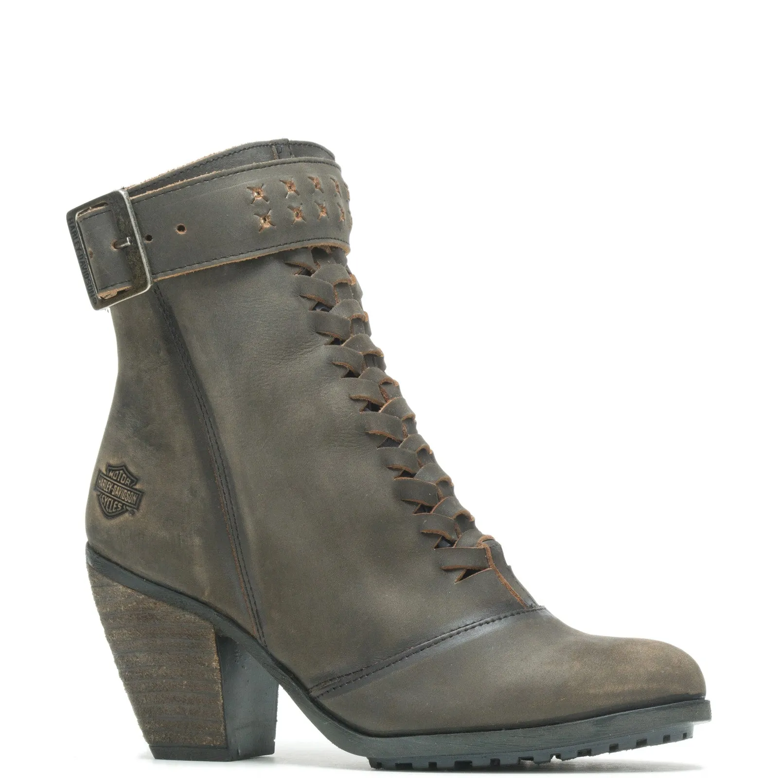 Comfort Oriented Stylish Appeal Harley-Davidson Calkins LS Boot 8" D84267 Womens Gray Motorcycle Boots