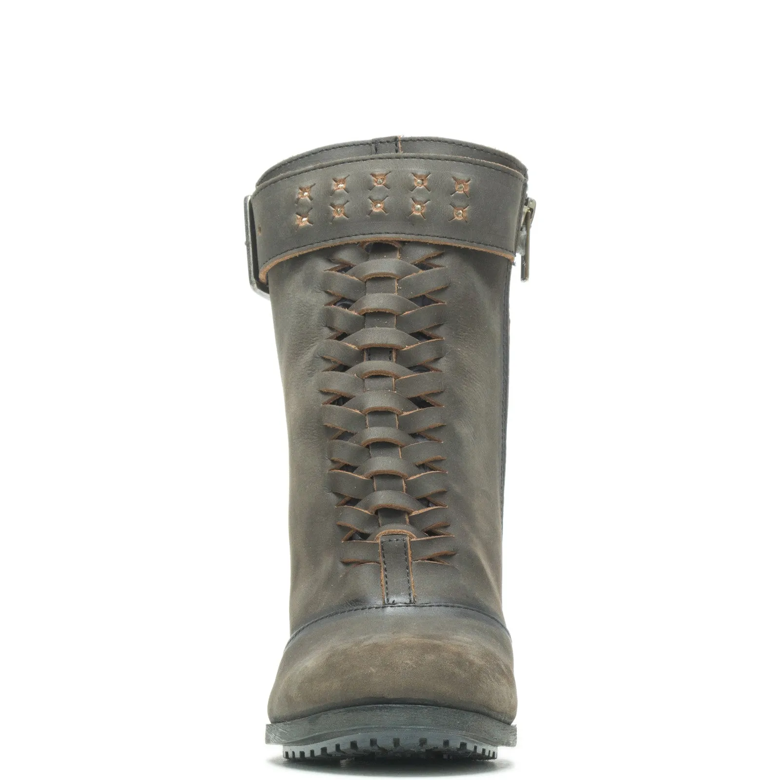 Harley-Davidson Calkins LS Boot 8" D84267 Womens Gray Motorcycle Boots Padded collar Casual Walk