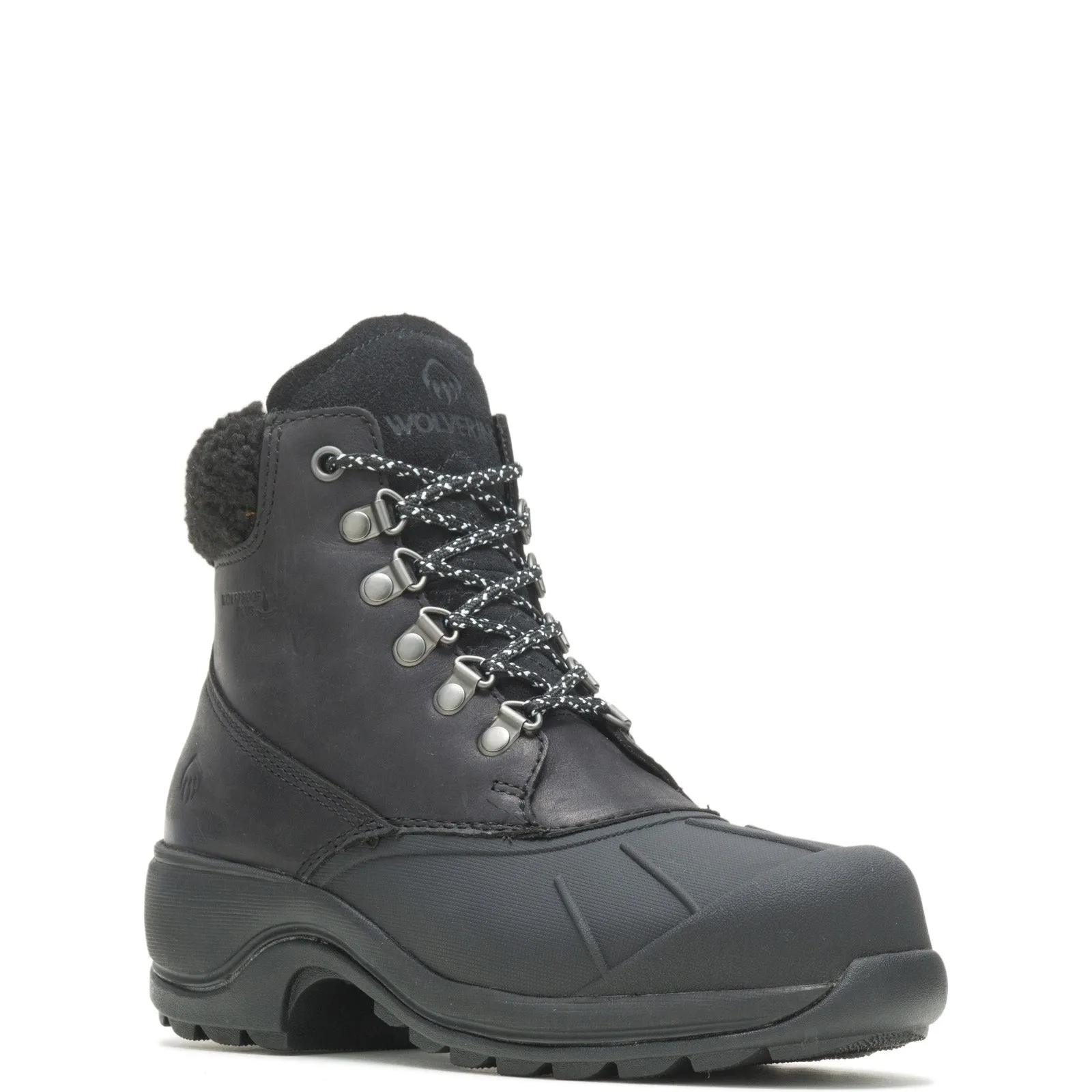 Wolverine Frost Insulated W880210 Womens Black Leather Work Boots Fashion Comfort Elastic Sides