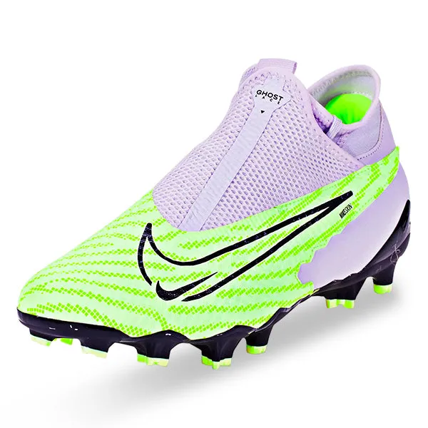 Nike Phantom GX Academy DF FG/MG Soccer Cleats (Barely Volt/Gridiron-Barely Grape) Mental Toughness
