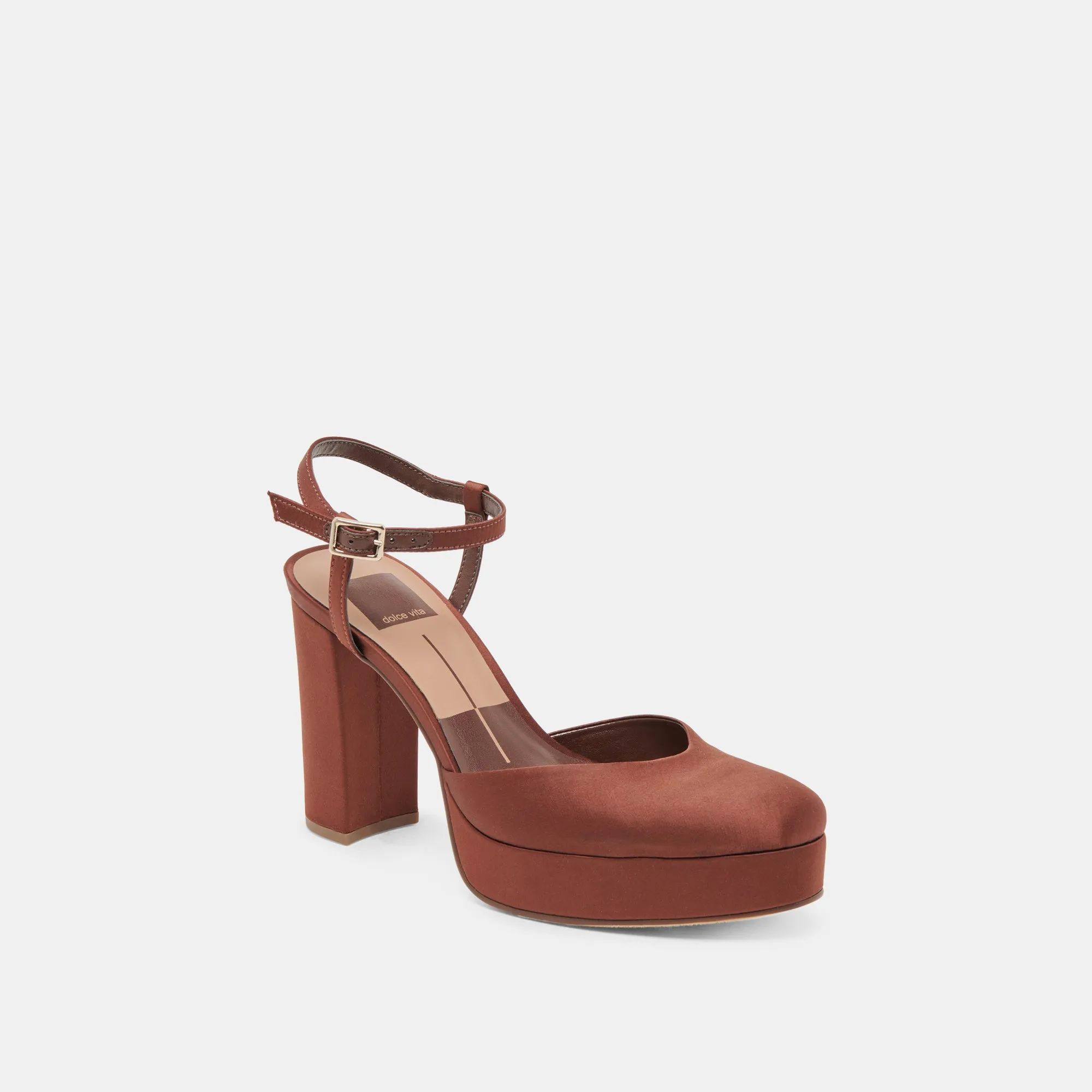 Ergonomic Design CLAUD HEELS CHOCOLATE SATIN