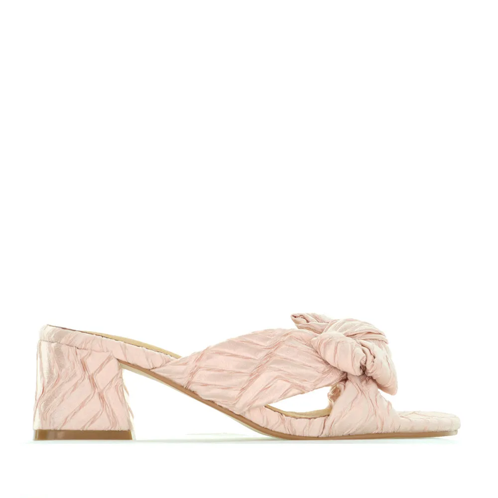 BRESLEY ANISTON PEACH Floral Embellished Heels