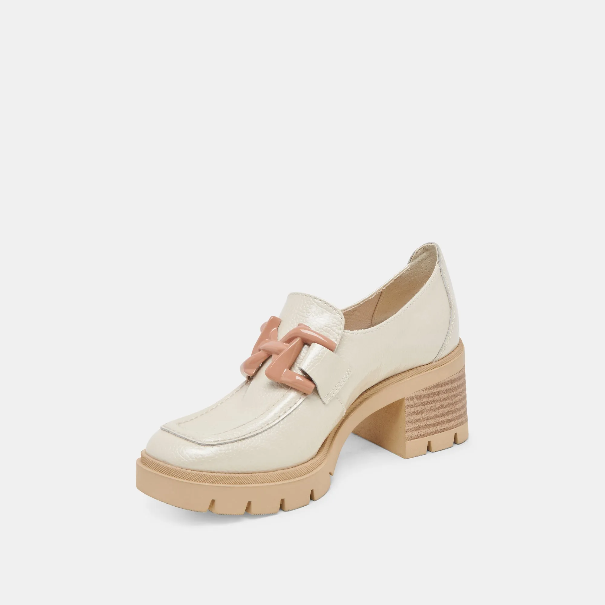 Daylong Comfort Footwear Boat Mood HAROLD HEELS IVORY PATENT LEATHER