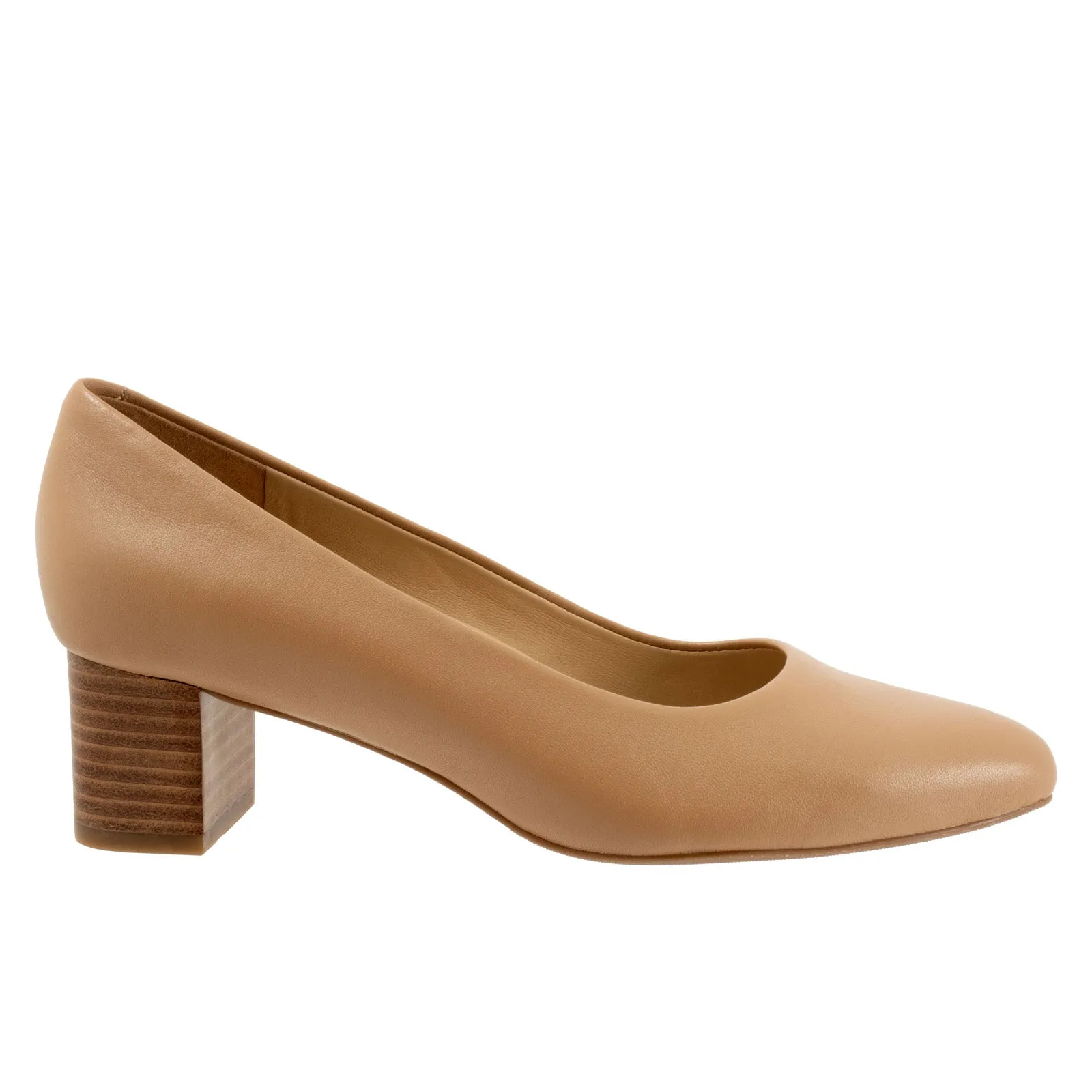 Supportive Fit Trotters Kari T1856-145 Womens Beige Extra Wide Leather Pumps Heels Shoes
