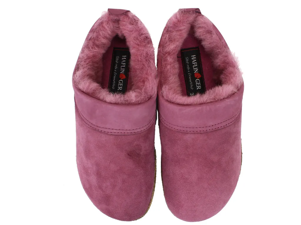 Wool Warm Beach Fun Haflinger Clogs Sheepskin Snowbird Burgundy