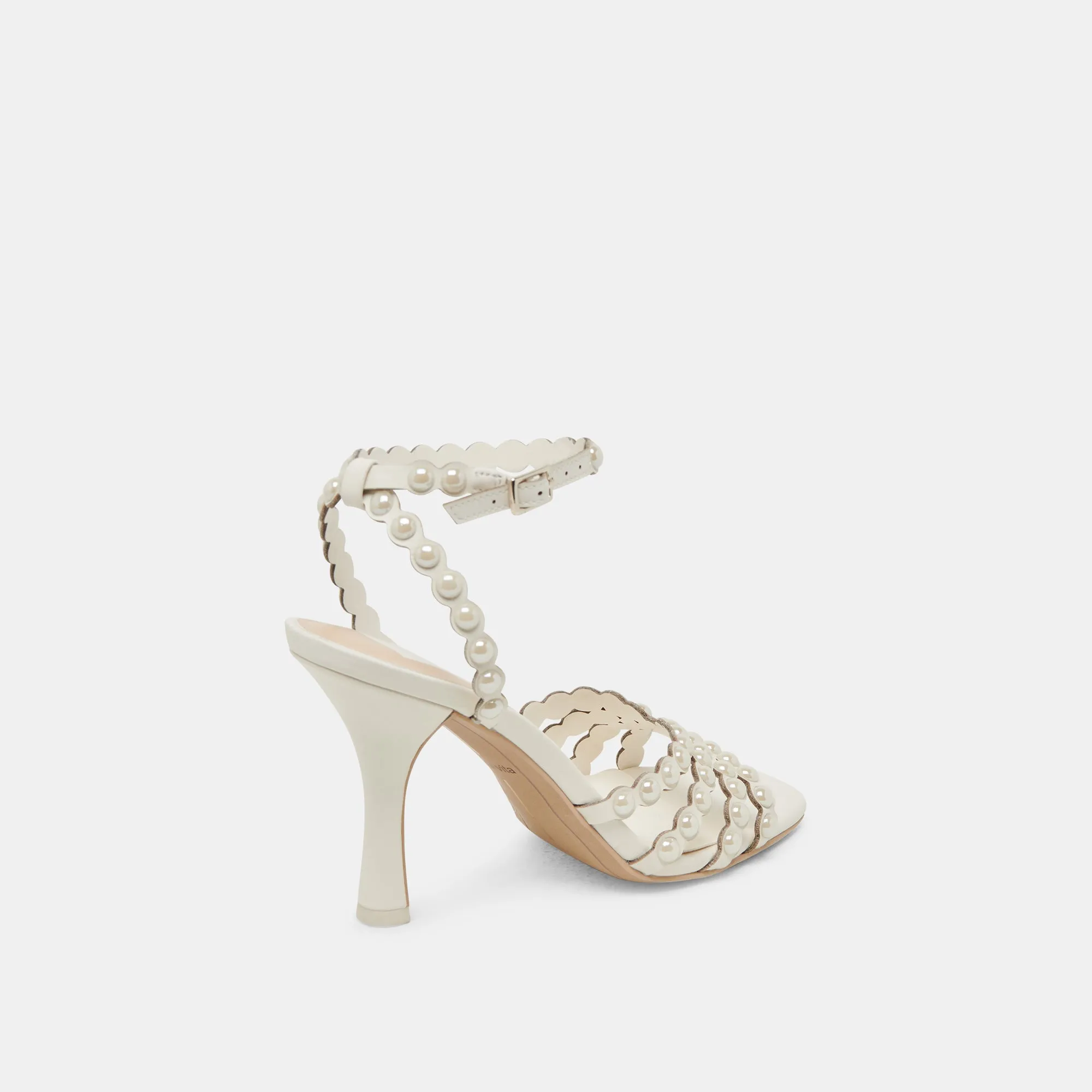 HELLEN PEARL HEELS WHITE LEATHER Custom Wedding Heels Retro Platform Heels