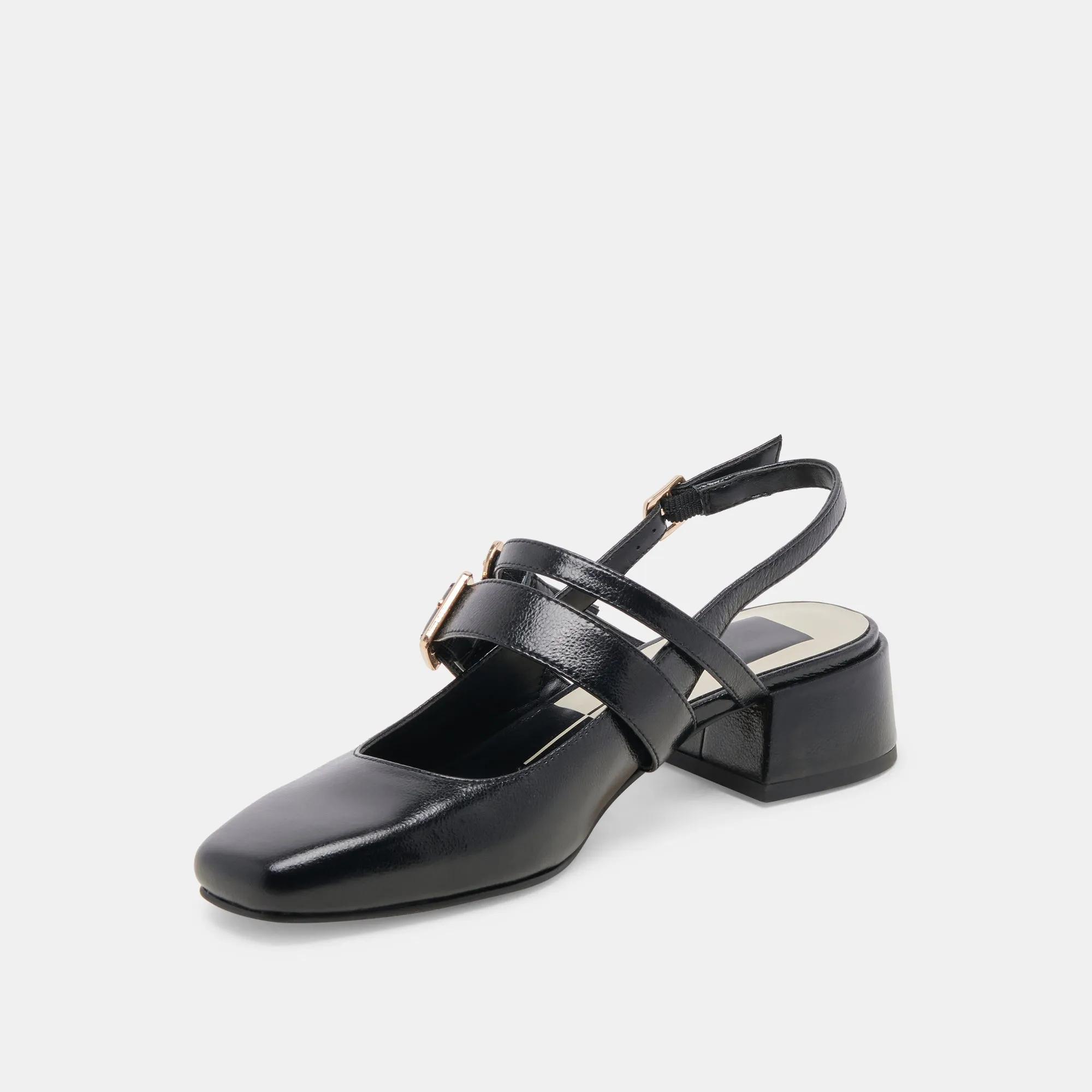 PATZY HEELS MIDNIGHT CRINKLE PATENT LEATHER Heeled Evening Sandals