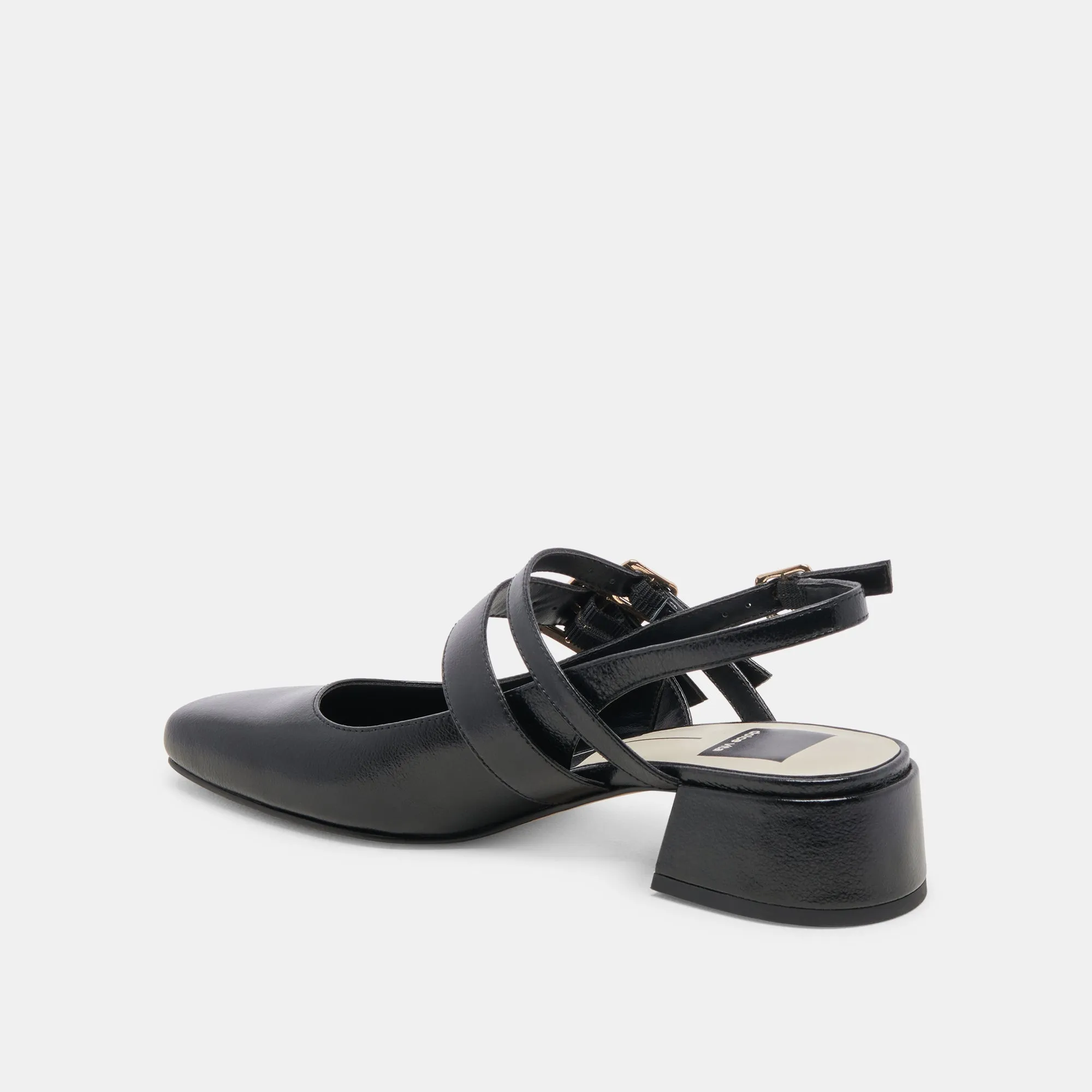 PATZY HEELS MIDNIGHT CRINKLE PATENT LEATHER Stable base Platform Heels