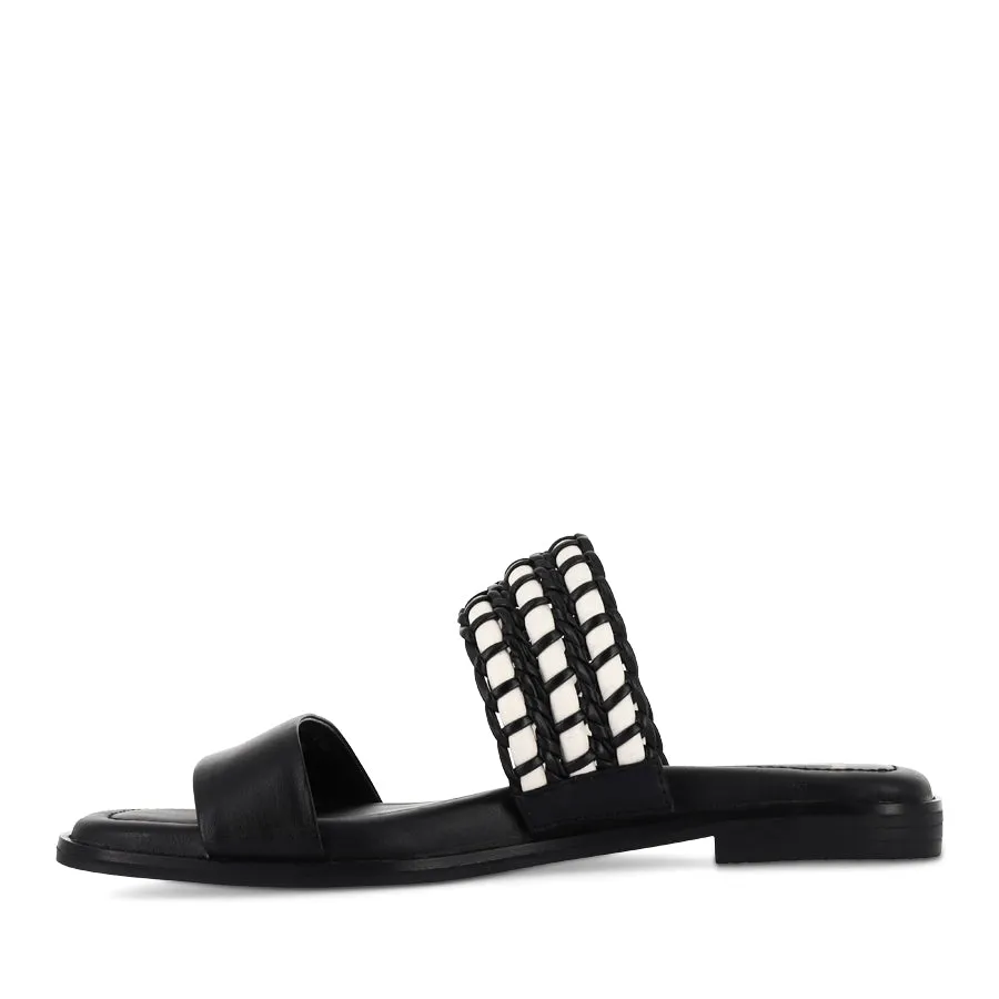 rollerblading SLOANE - BLACK WEAVE LEATHER