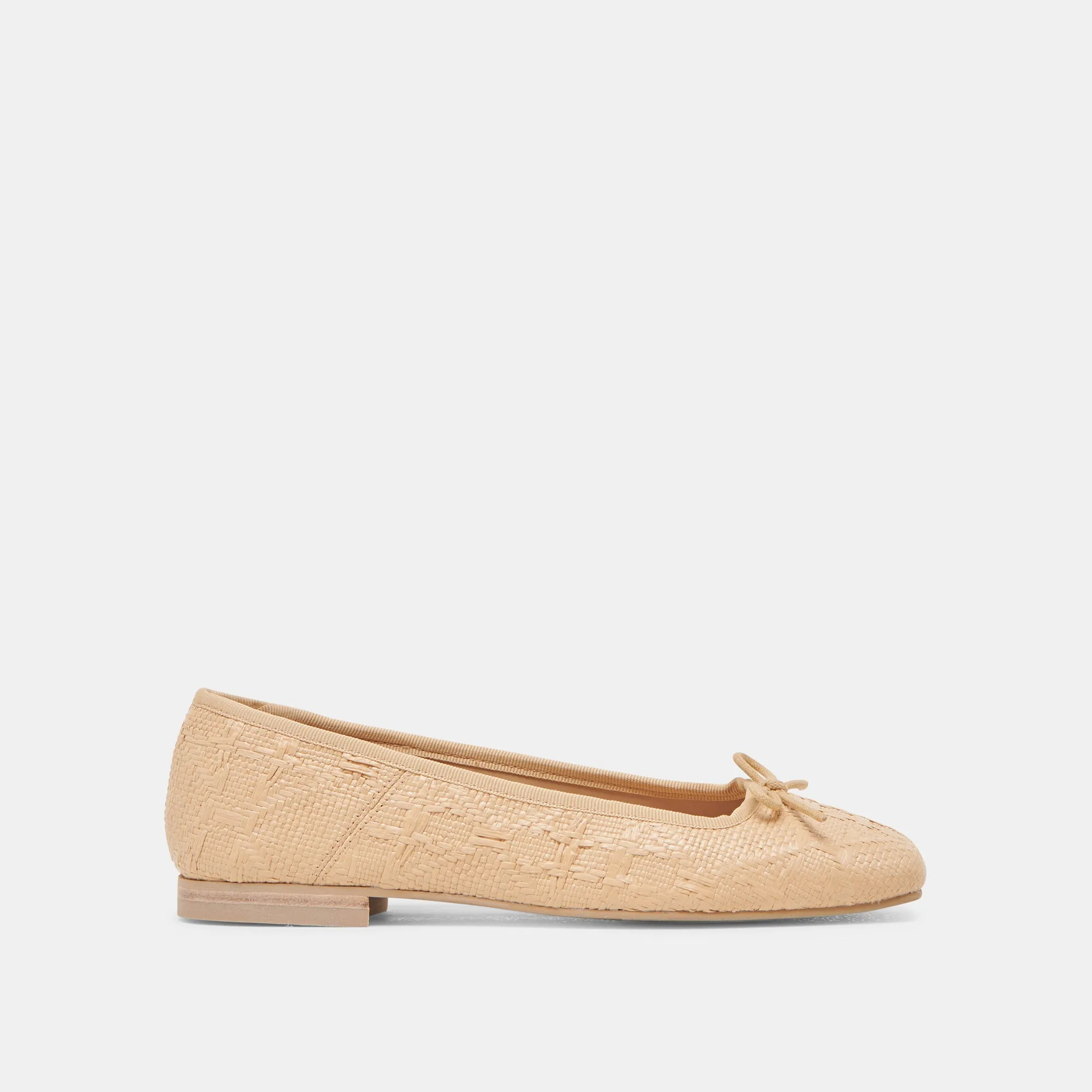 Roof Glow ANISA BALLET FLATS LT NATURAL WOVEN RAFFIA