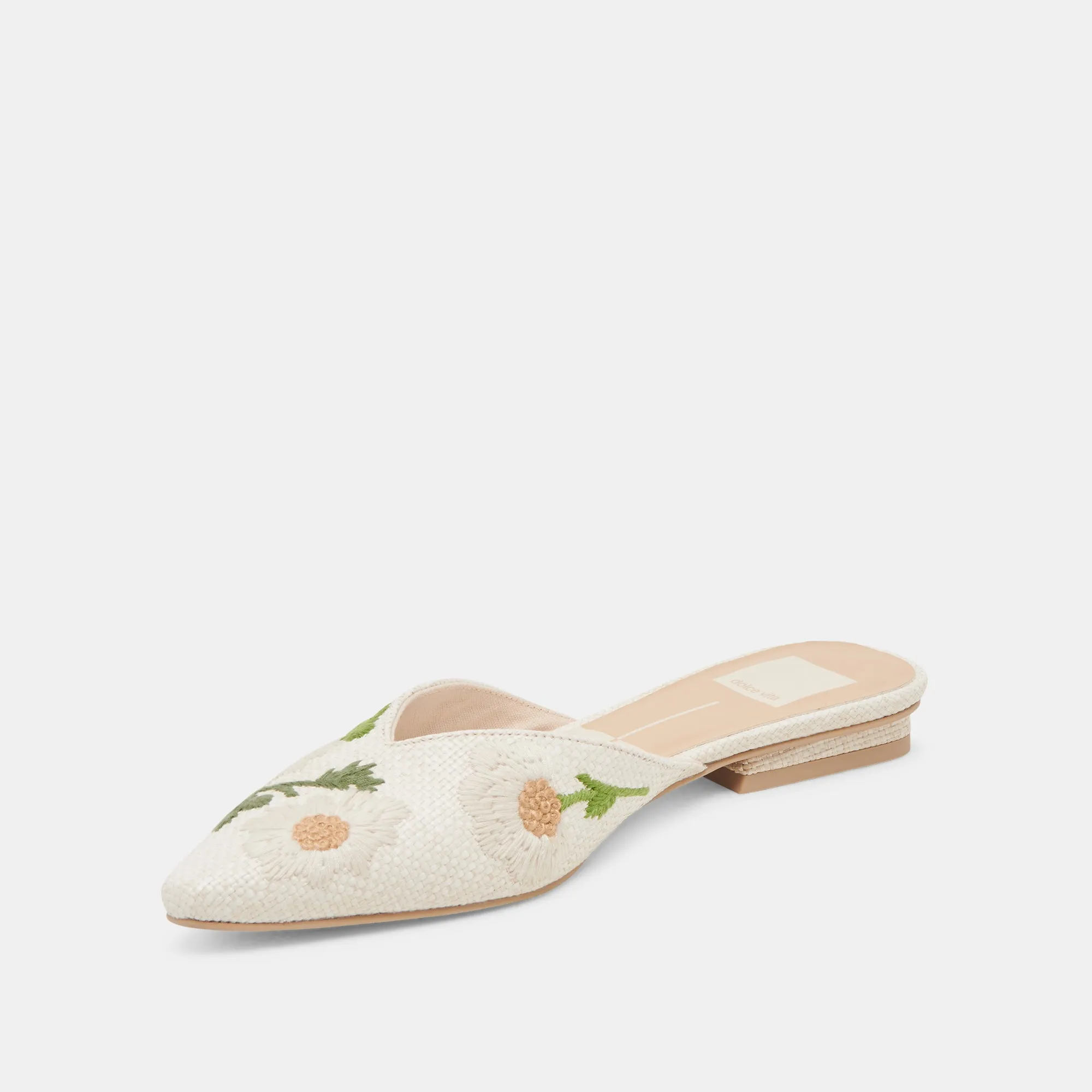 Shockproof Cool Pop ELM FLATS WHITE FLORAL RAFFIA