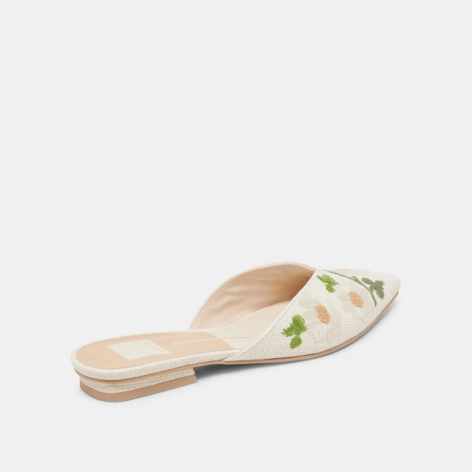 ELM FLATS WHITE FLORAL RAFFIA Leaf Lane