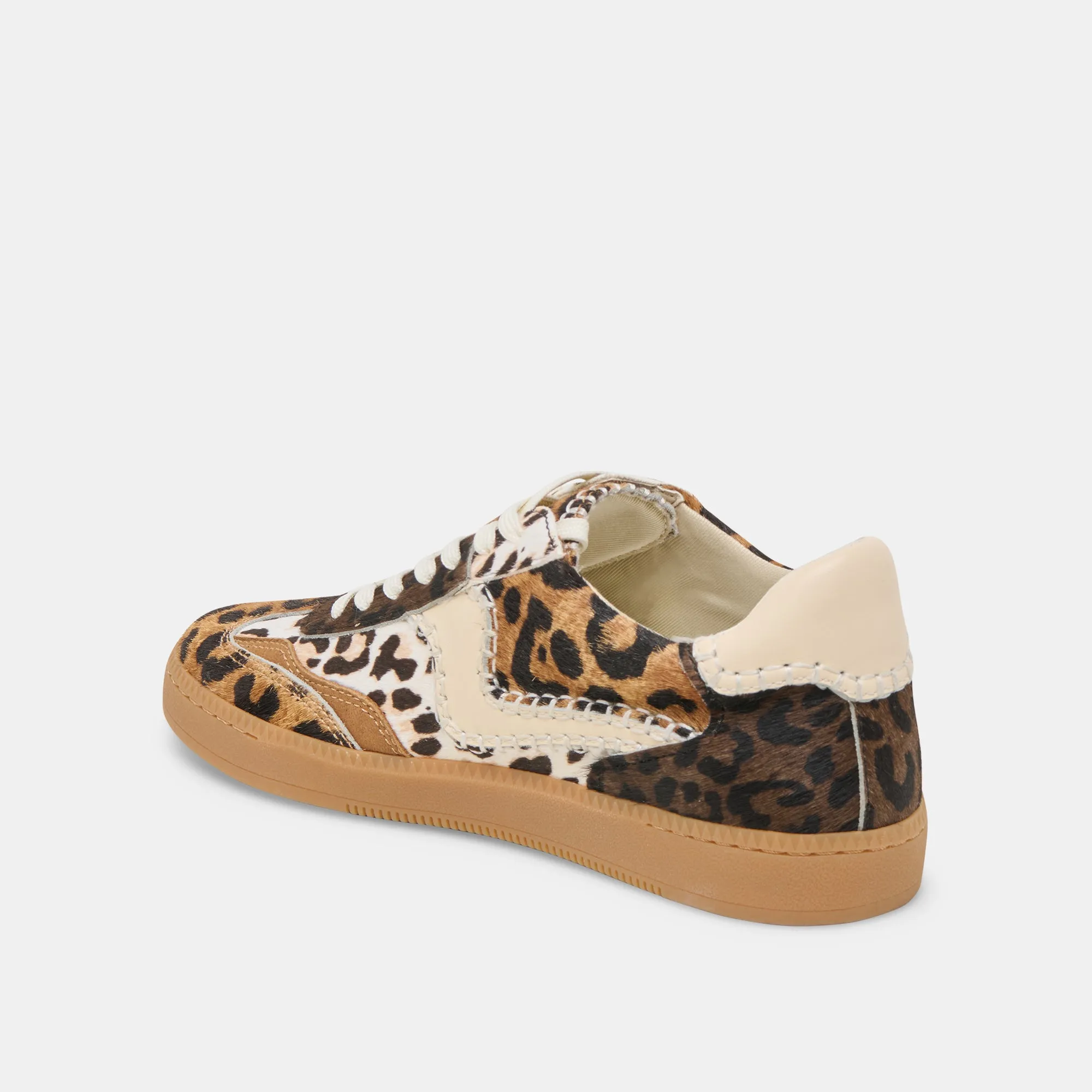 Retro-inspired silhouette Bold materials NOTICE STITCH SNEAKERS LEOPARD MULTI CALF HAIR