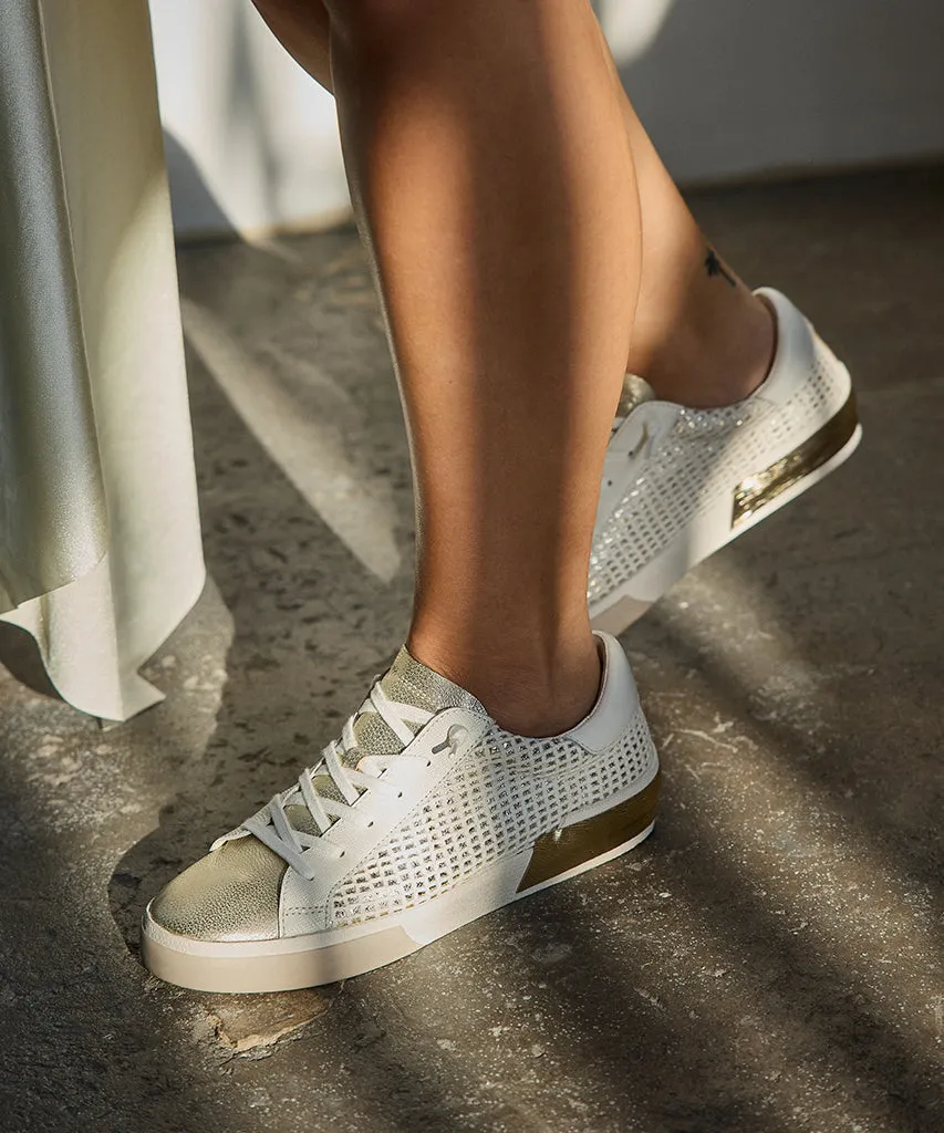 ZINA SNEAKERS BONE GOLD WOVEN Refined touch