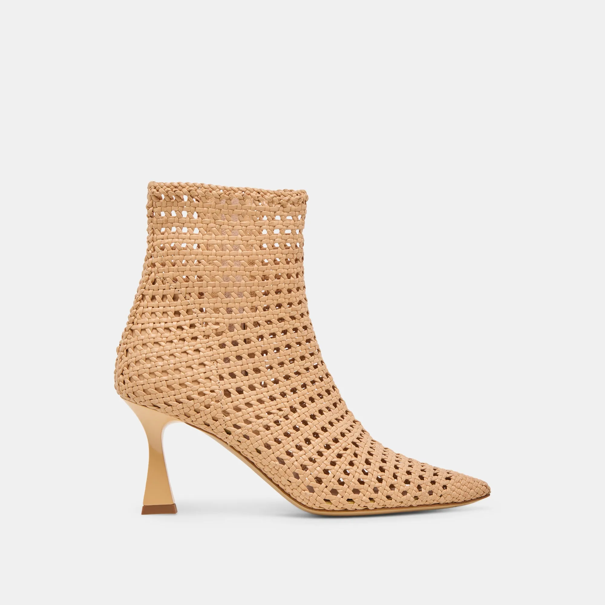 LONNI BOOTIES LIGHT TAN WOVEN LEATHER High-Performance Footwear buckle