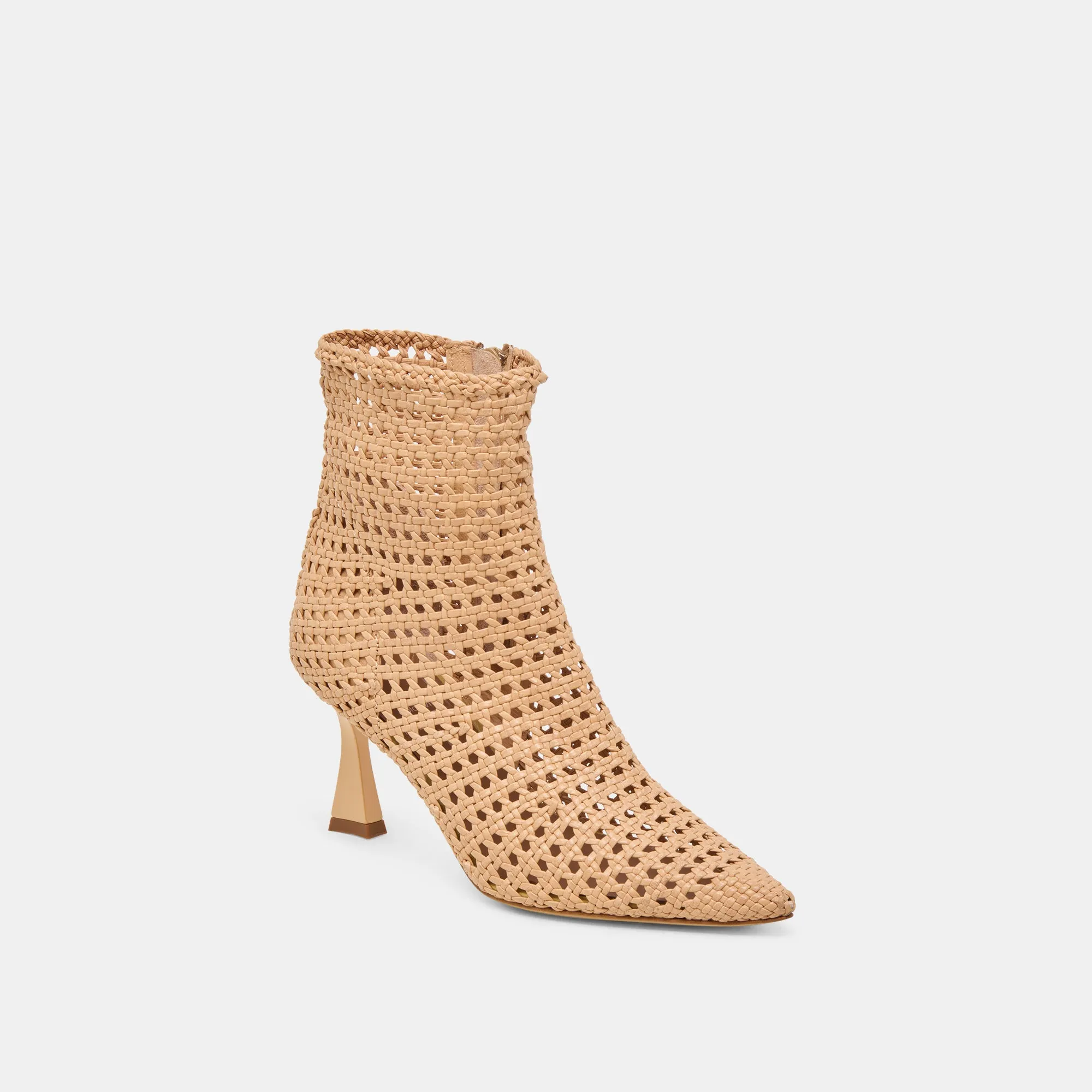 Flexible Sole LONNI BOOTIES LIGHT TAN WOVEN LEATHER
