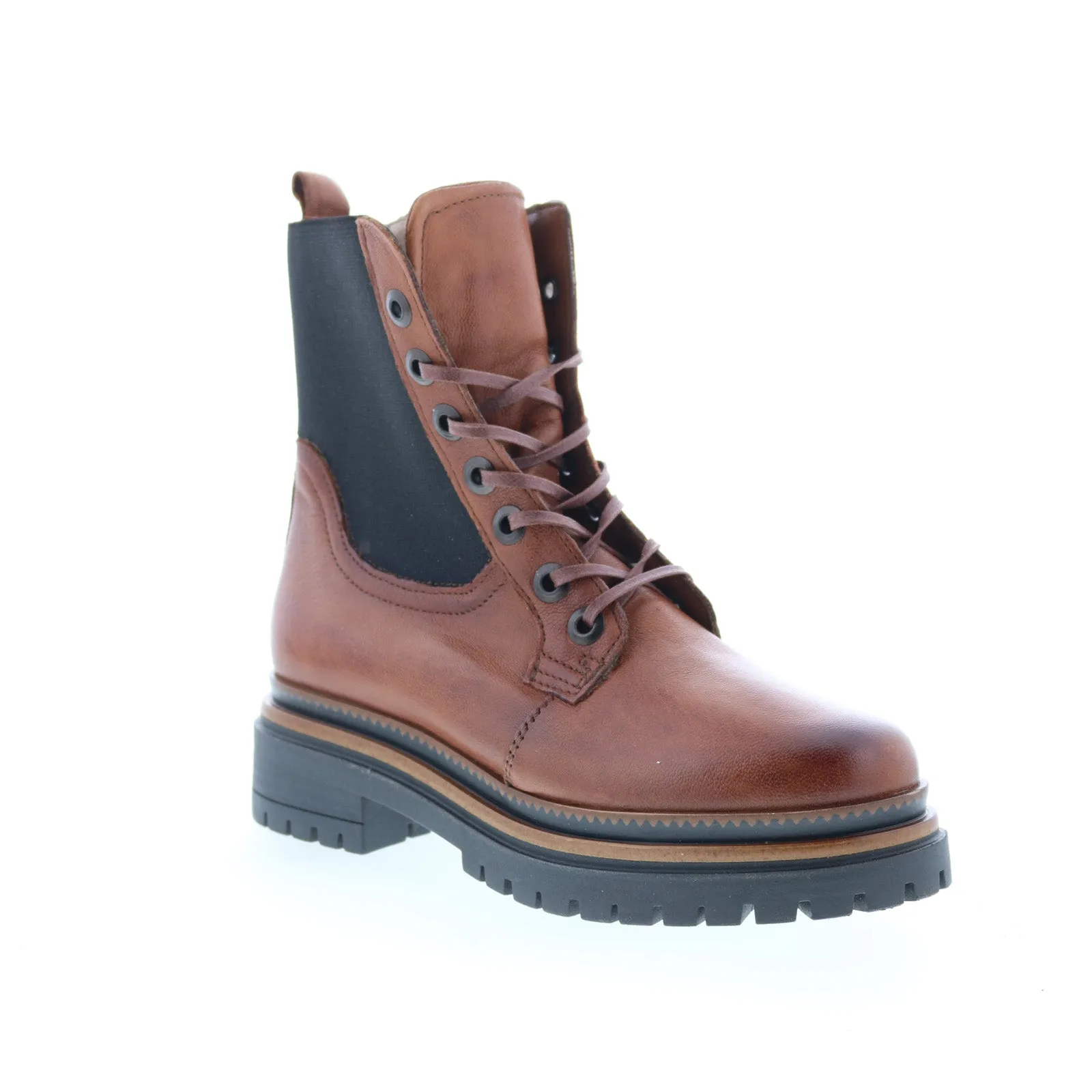 Miz Mooz Davie Womens Brown Leather Lace Up Casual Dress Boots Off Duty Anti-Skid