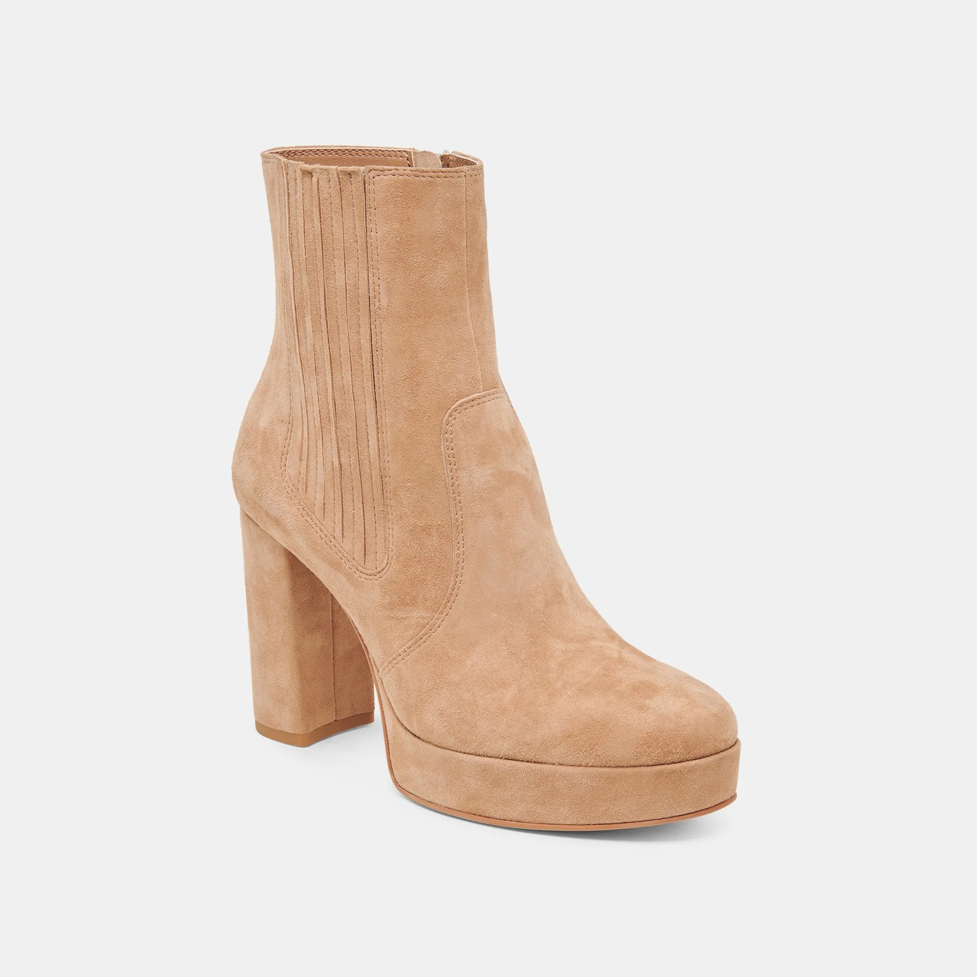 Relaxed Fit Comfortable Feel CINNY BOOTS CAMEL SUEDE
