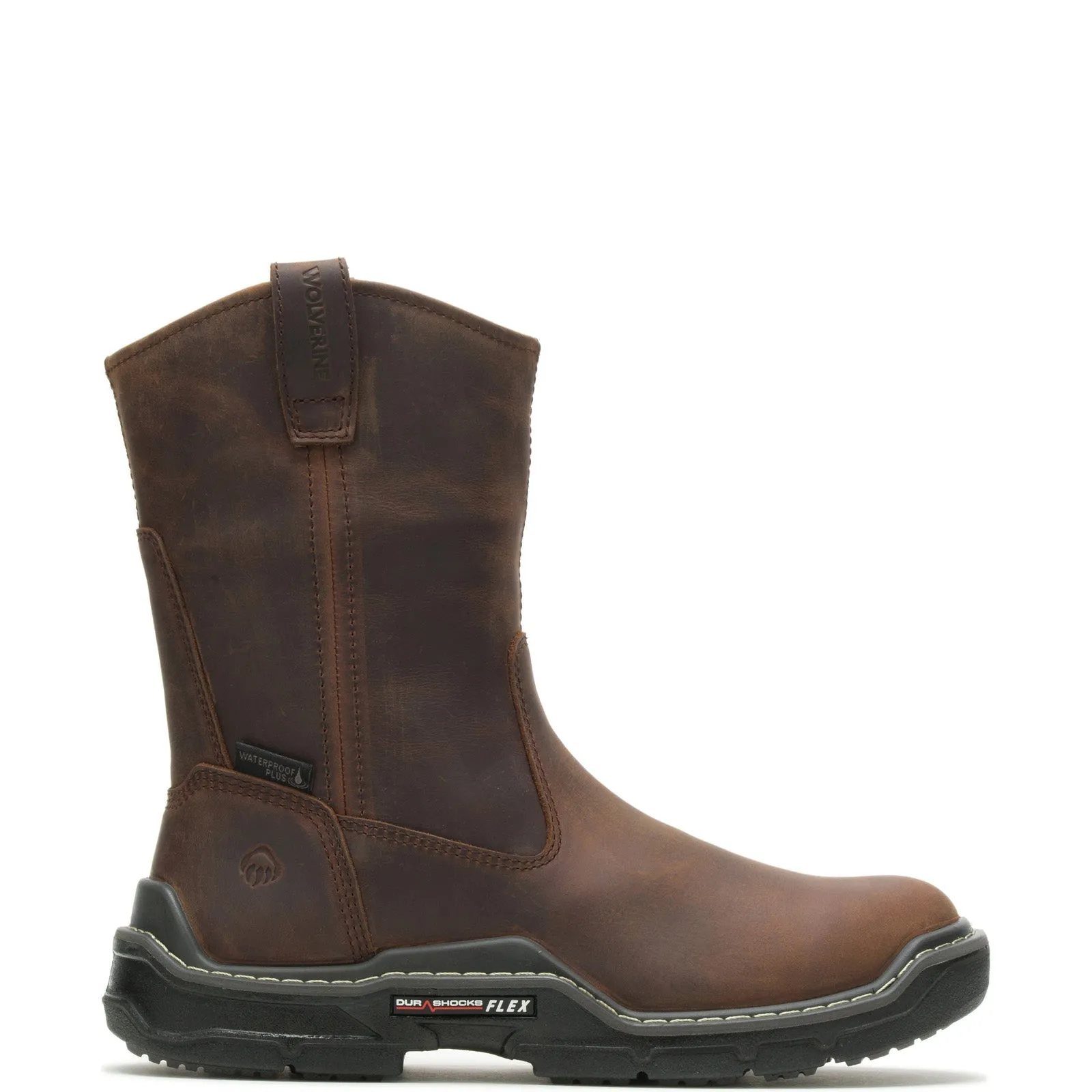 Ground Force Superior Design Wolverine Raider Durashocks WP 10" Wellington W210082 Mens Brown Work Boots