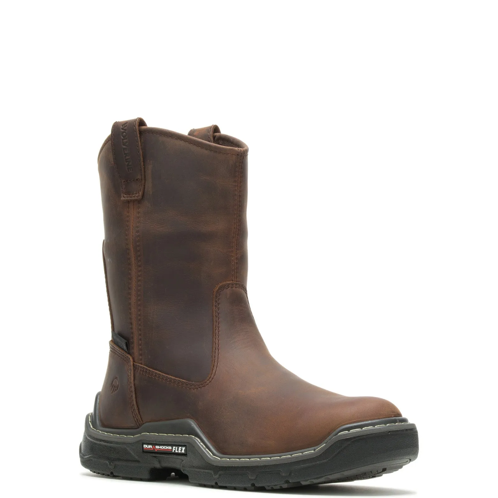 Wolverine Raider Durashocks WP 10" Wellington W210082 Mens Brown Work Boots Seamless Feel