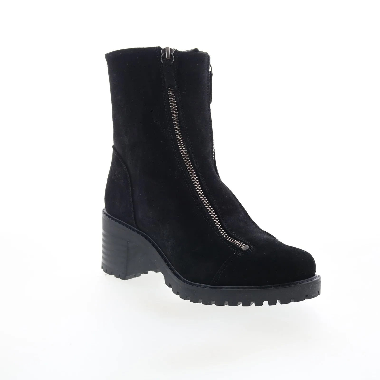Bos. & Co. Ingle Womens Black Suede Zipper Casual Dress Boots Neutral palette