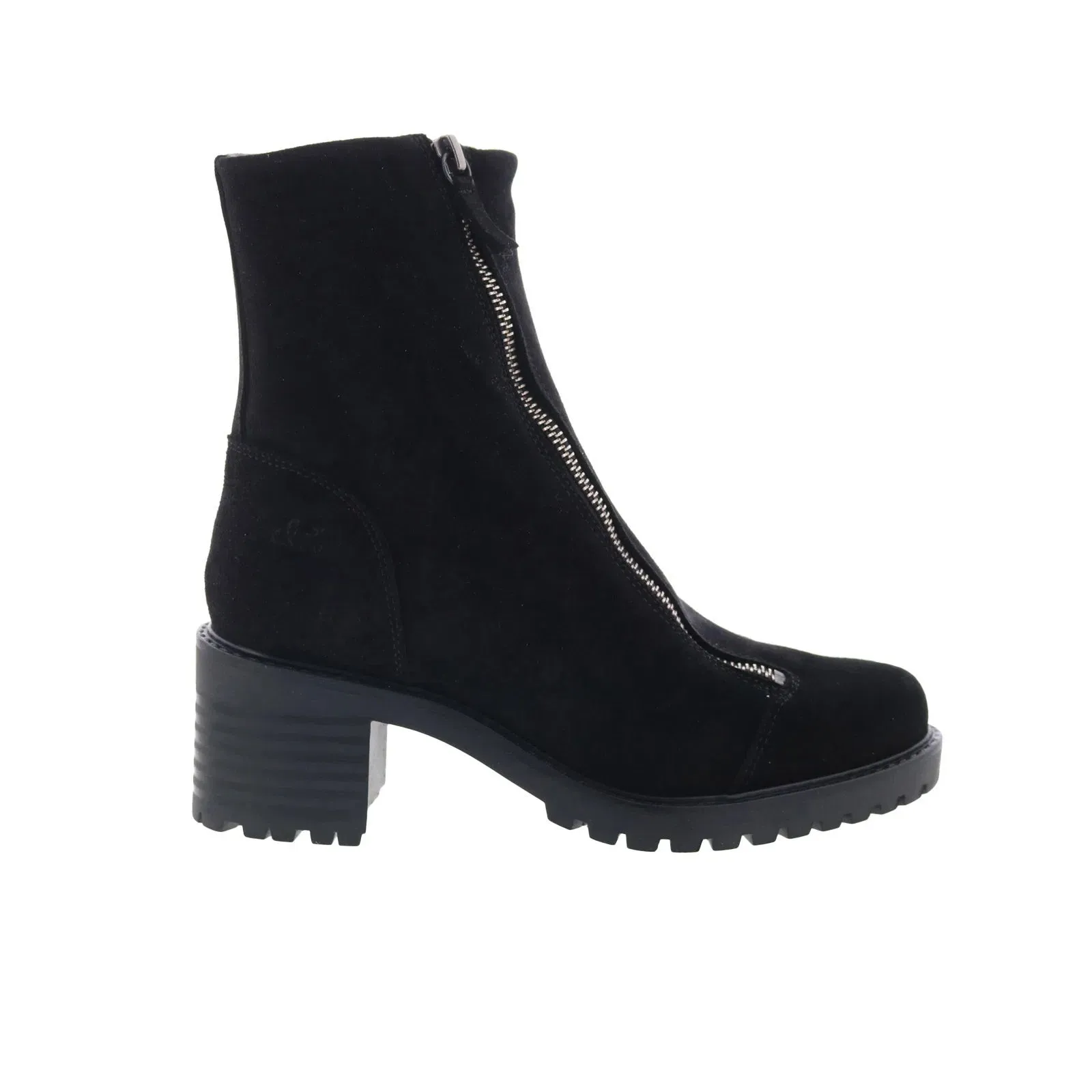 Bos. & Co. Ingle Womens Black Suede Zipper Casual Dress Boots Padded Tongue Metallic Buckle