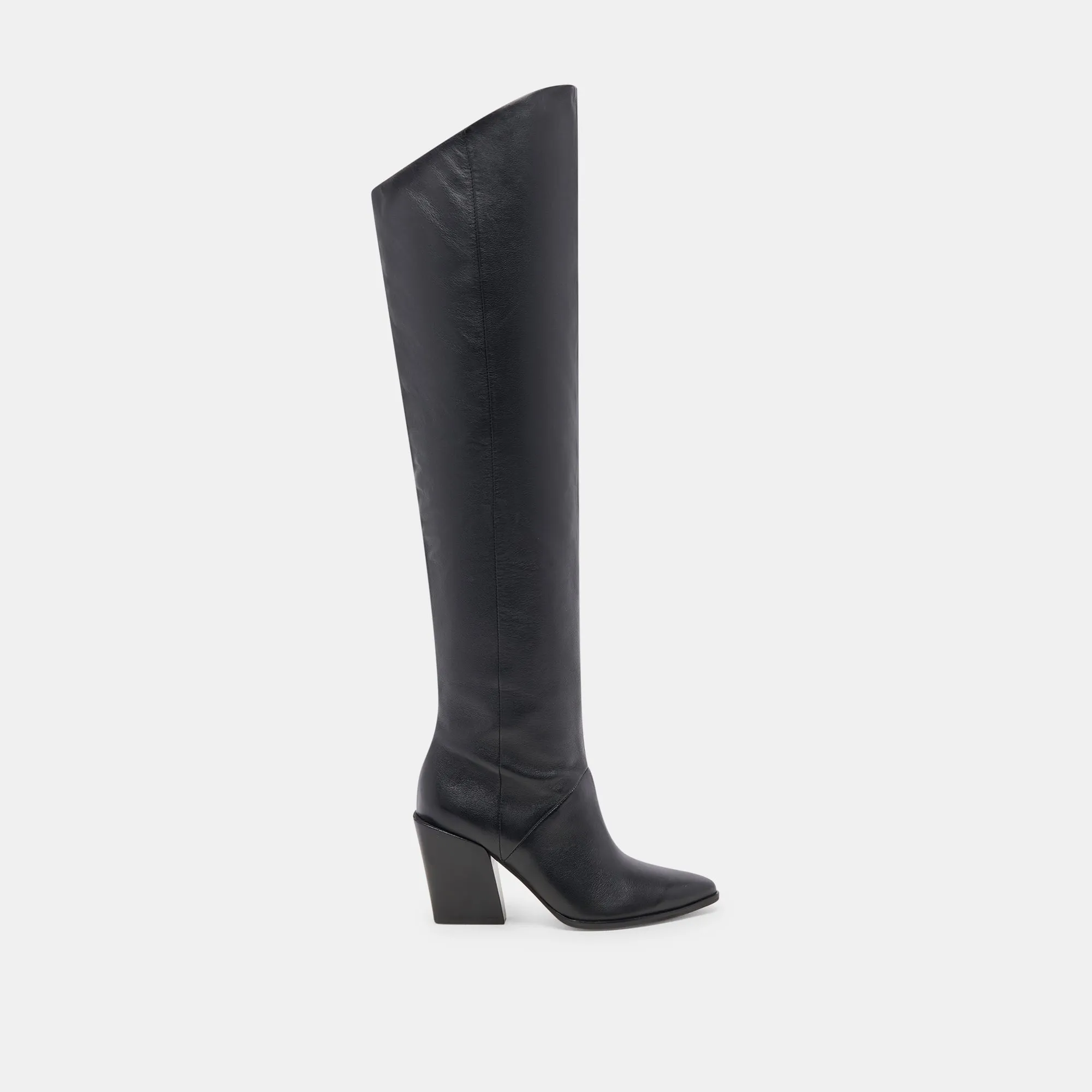 LUPIN WIDE CALF BOOTS BLACK LEATHER Beach Walk Casual Outfit