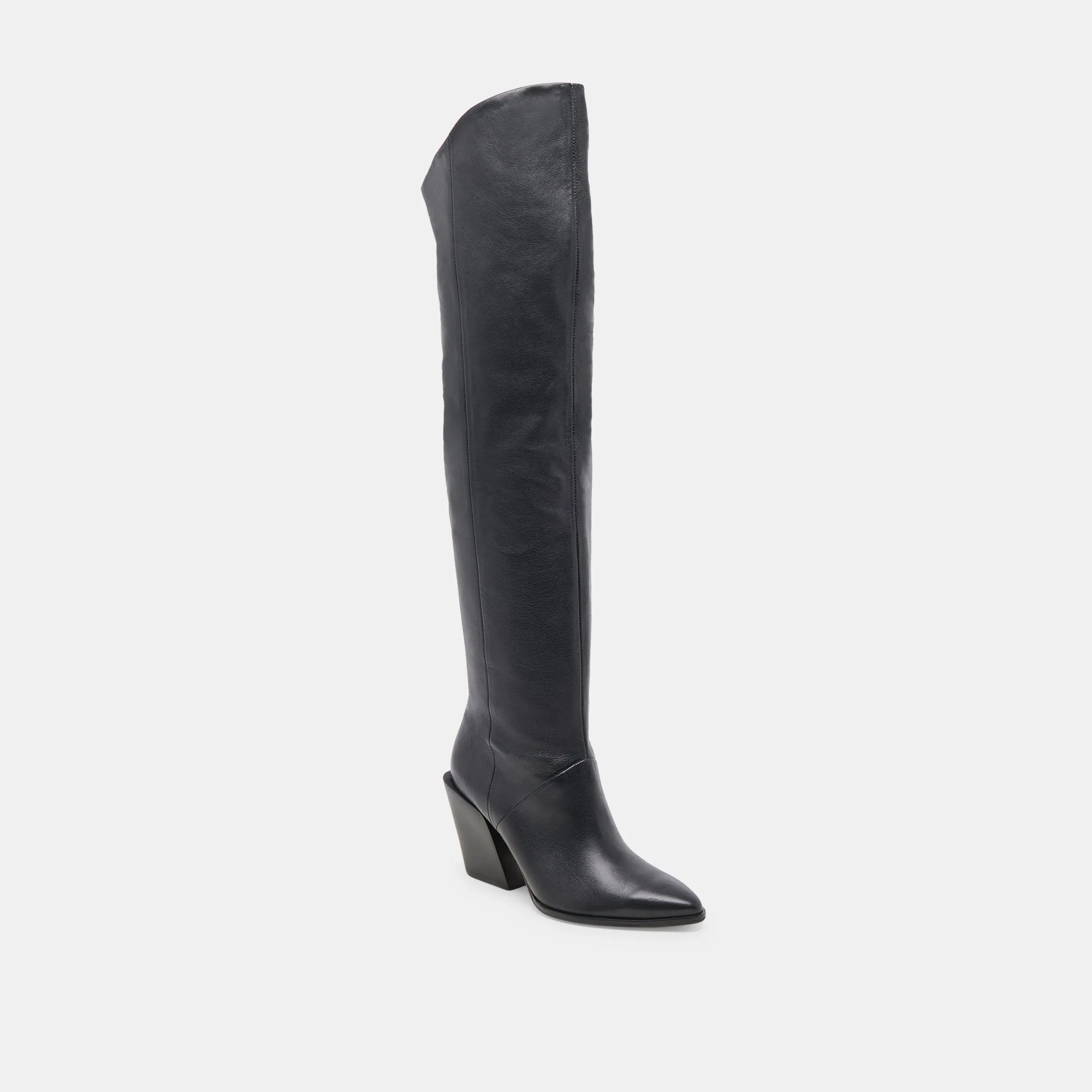 Hunter LUPIN WIDE CALF BOOTS BLACK LEATHER