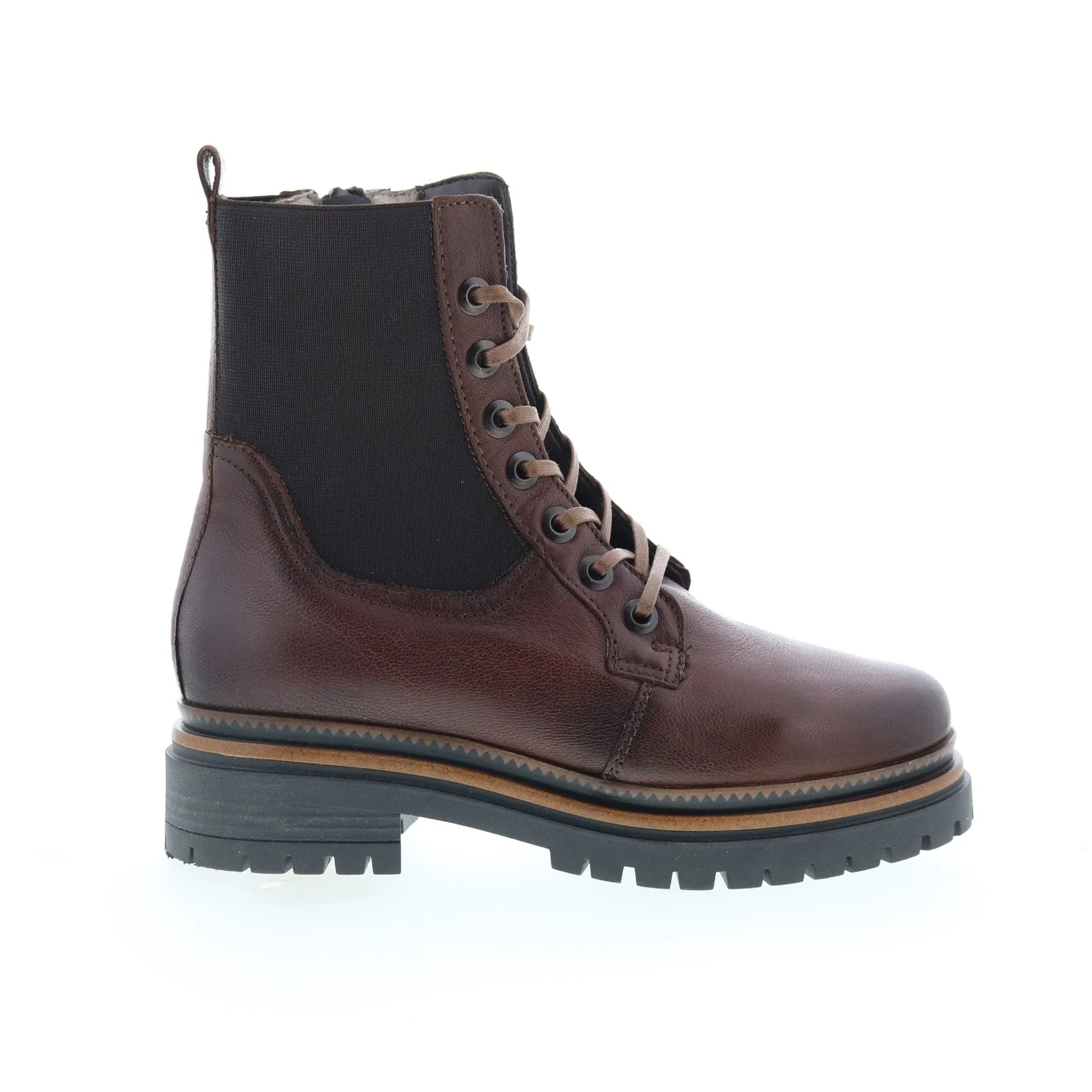 Miz Mooz Davie Womens Brown Leather Lace Up Casual Dress Boots Lightweight Footwear