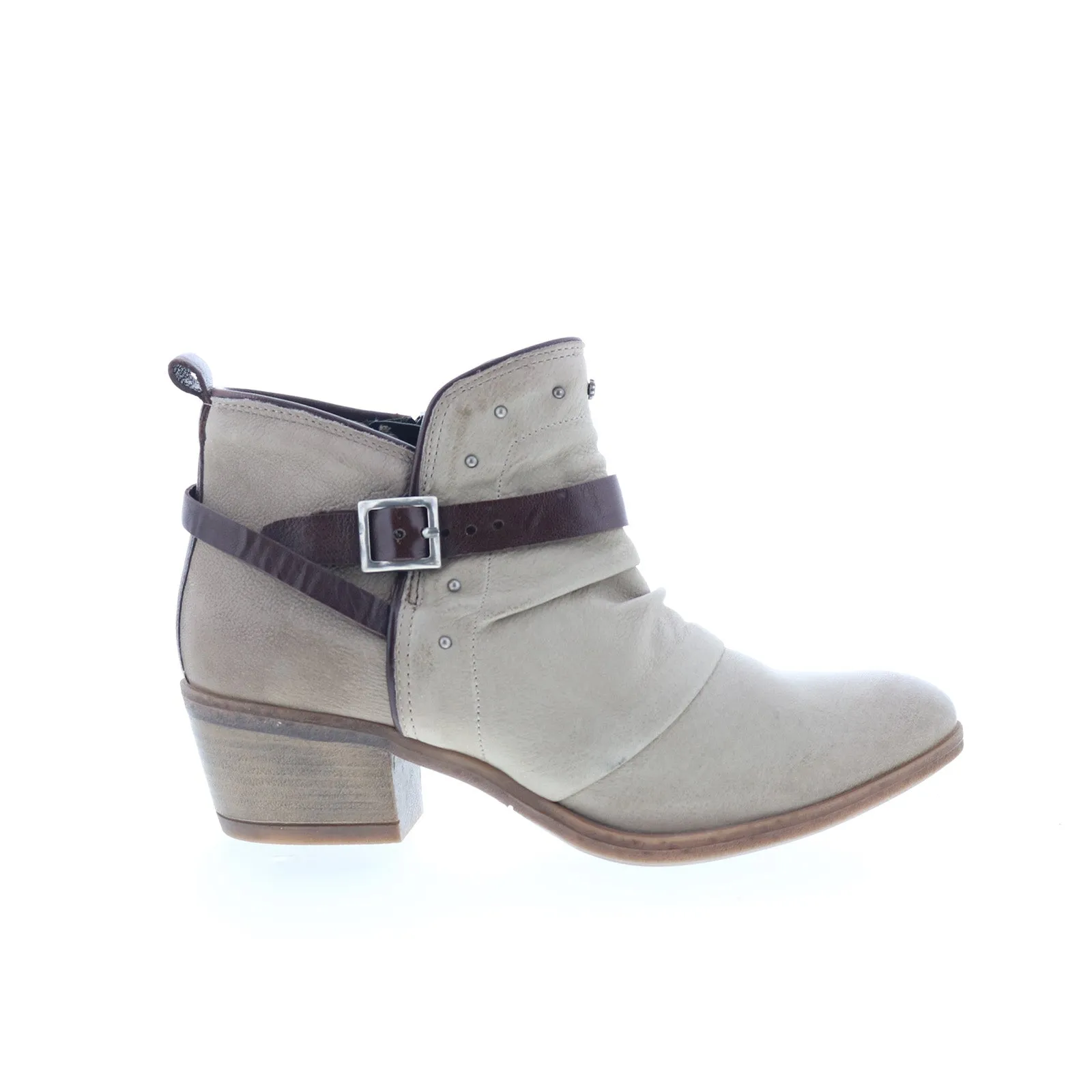 Trendsetting Style Miz Mooz Karima Womens Gray Leather Zipper Ankle & Booties Boots