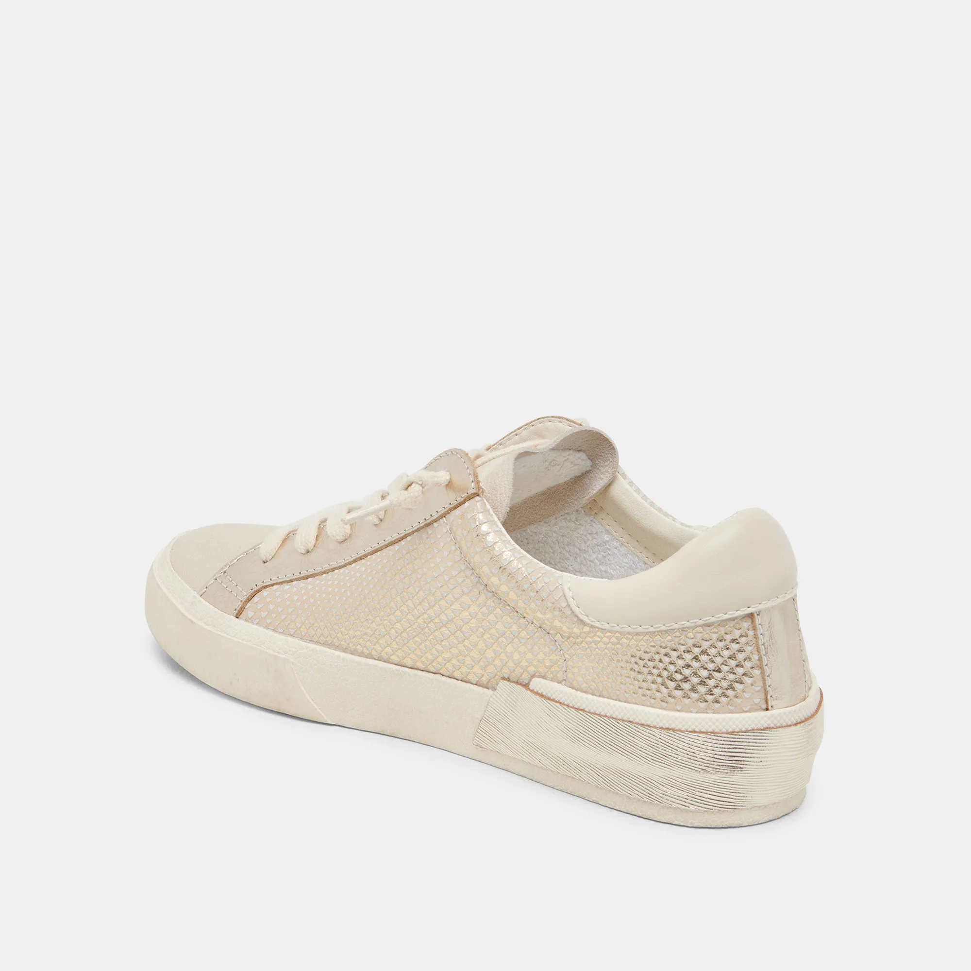 ZINA SNEAKERS CHAMPAGNE EMBOSSED LEATHER Plush Lining Core Fitness
