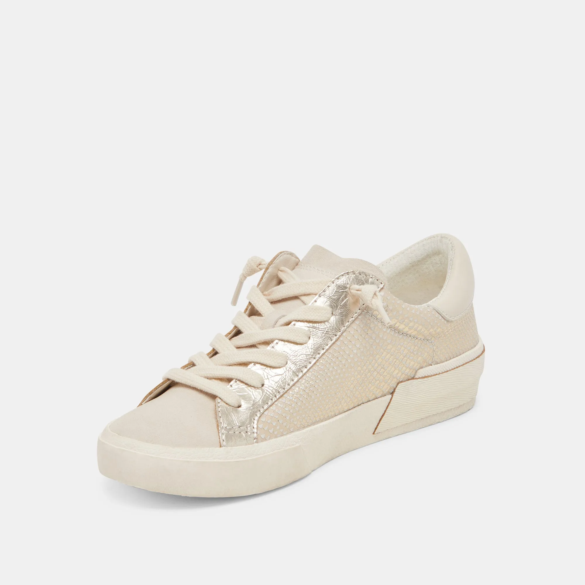 ZINA SNEAKERS CHAMPAGNE EMBOSSED LEATHER Extra Padding Comfort Boost