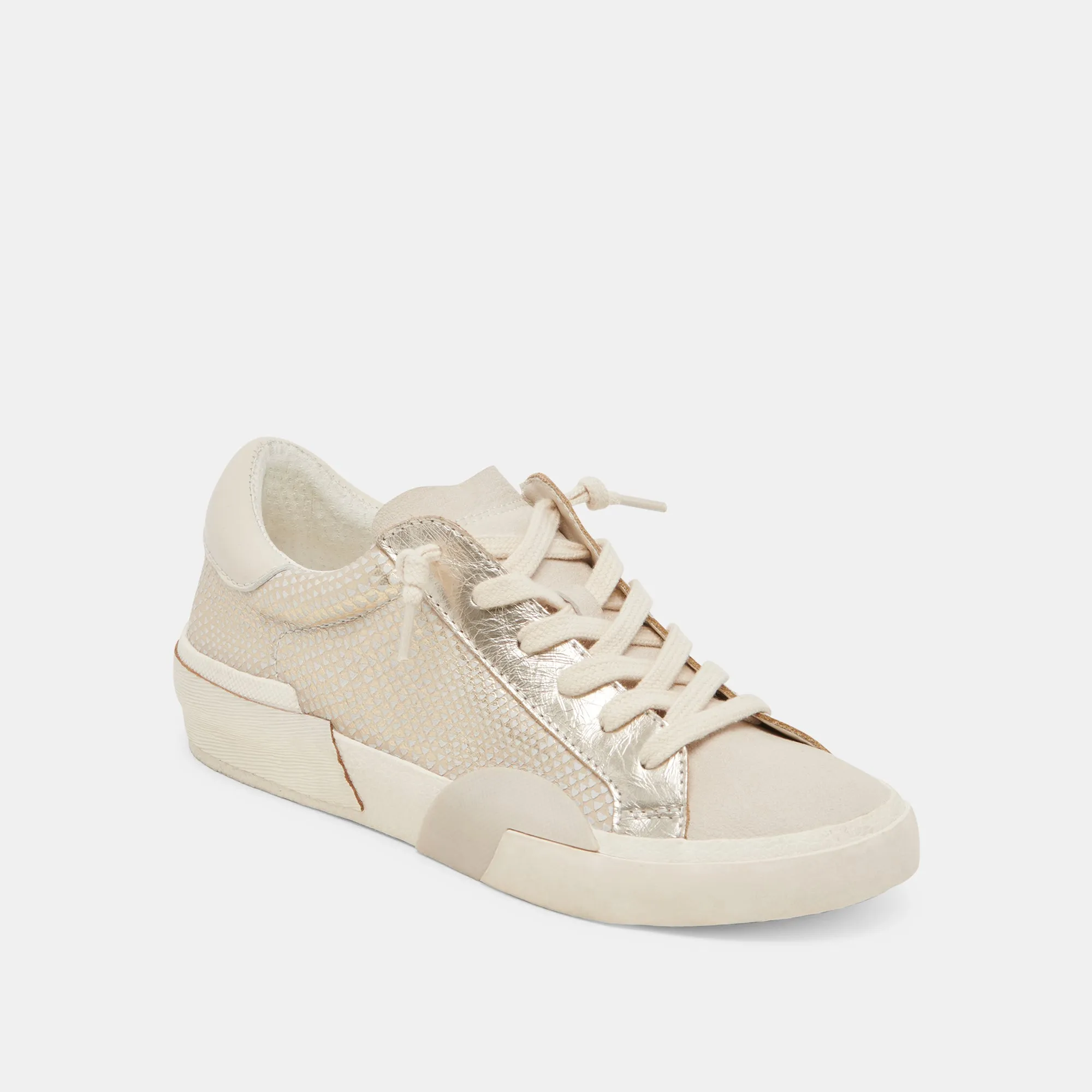 ZINA SNEAKERS CHAMPAGNE EMBOSSED LEATHER Lightweight Build Cushioned durability
