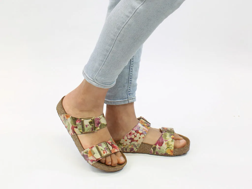 Haflinger Sandals Andrea Beige Flowers Trendy Footwear Design Skin Breath