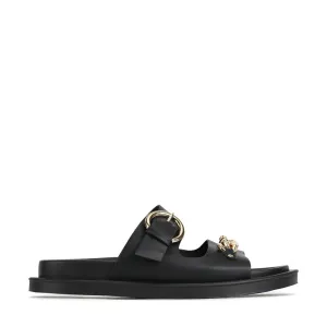 ALANI DOUBLE STRAP SLIDE SANDALS Shiny Tone