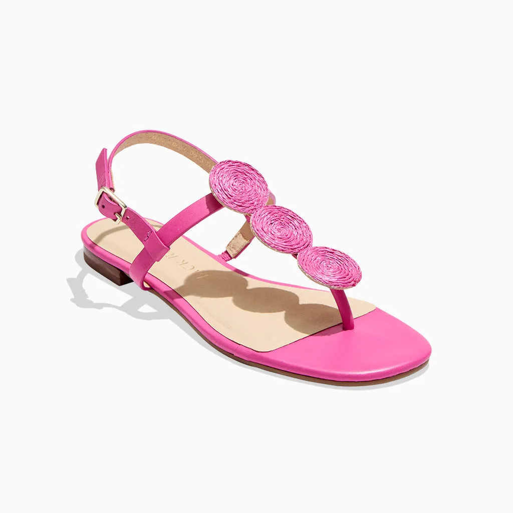 Worth Raffia Flat Sandal Padded Tongue