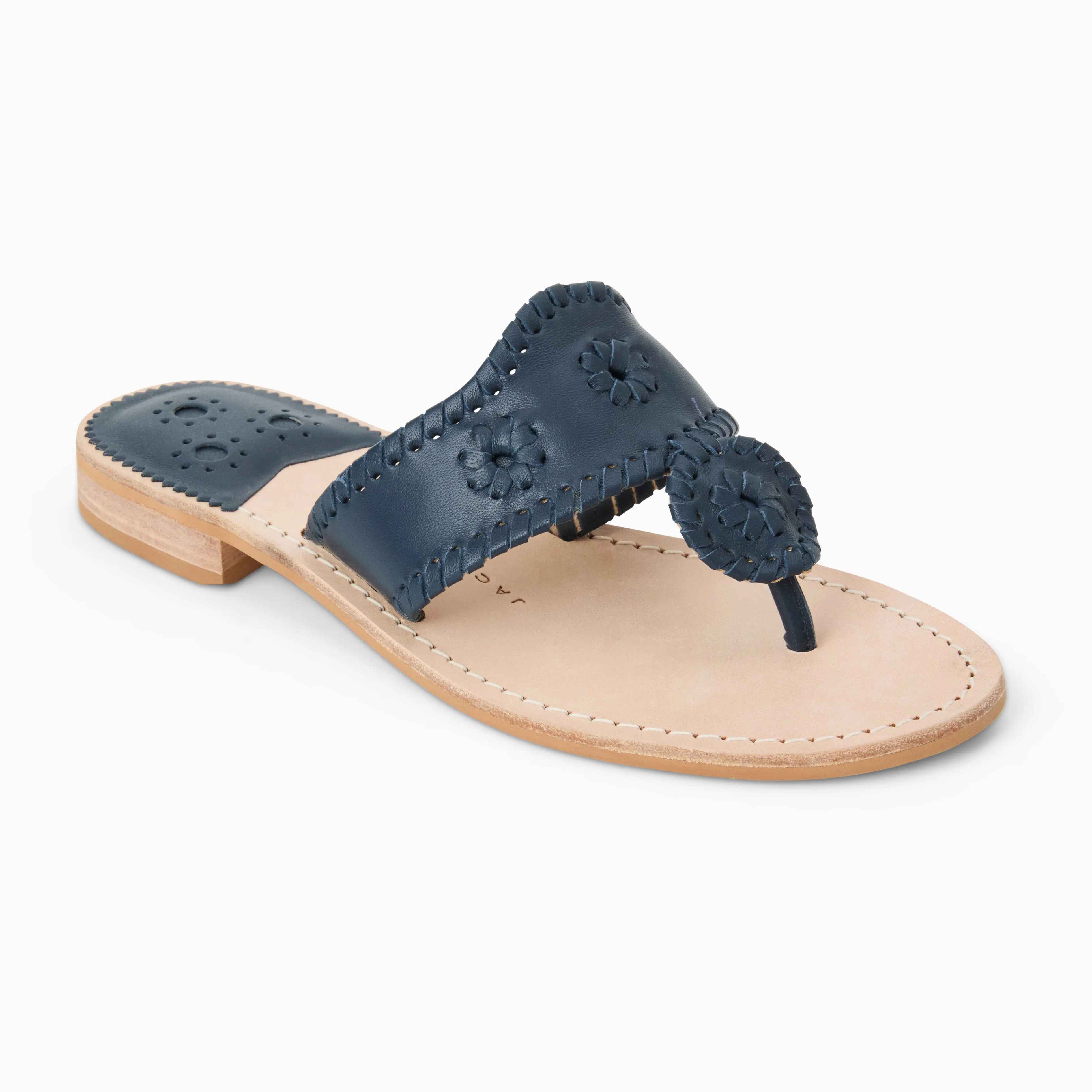 Jacks Leather Flat Sandal Game Edge Scandi Clean