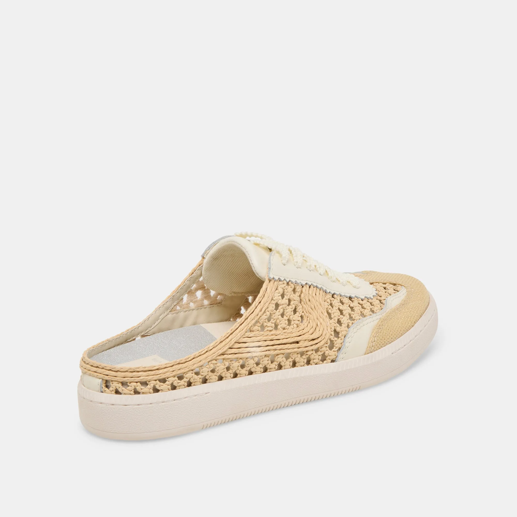 Mix Hue Comfort Grip NOTICE SLIDE WOVEN SNEAKERS LT NATURAL WOVEN RAFFIA