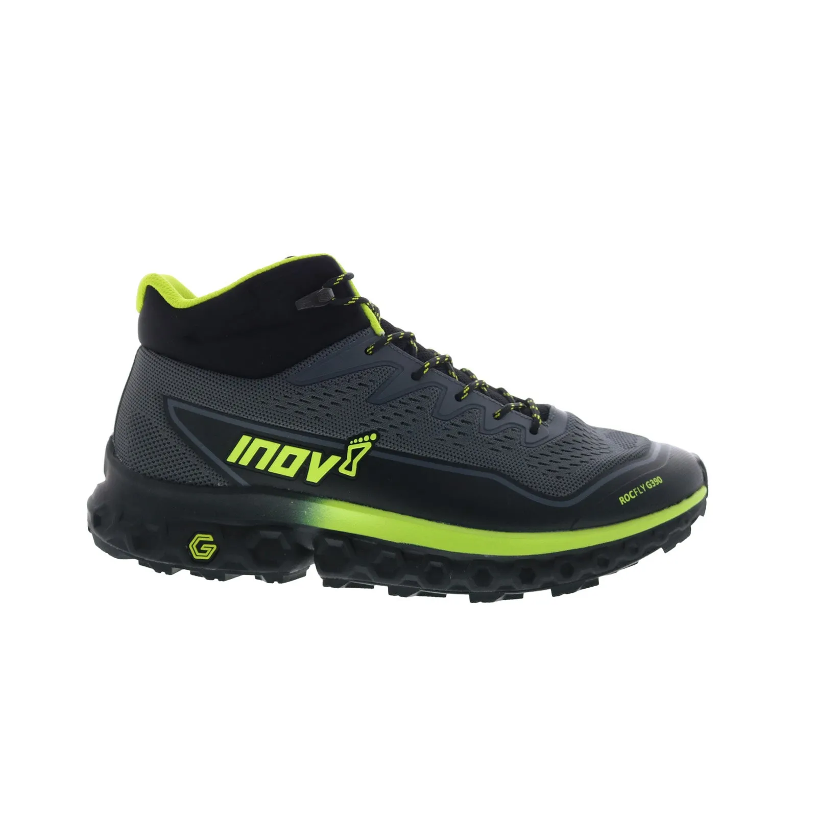 Versatile Style anti-odor Inov-8 RocFly G 390 000995-GYBKYW Mens Black Mesh Lace Up Hiking Boots