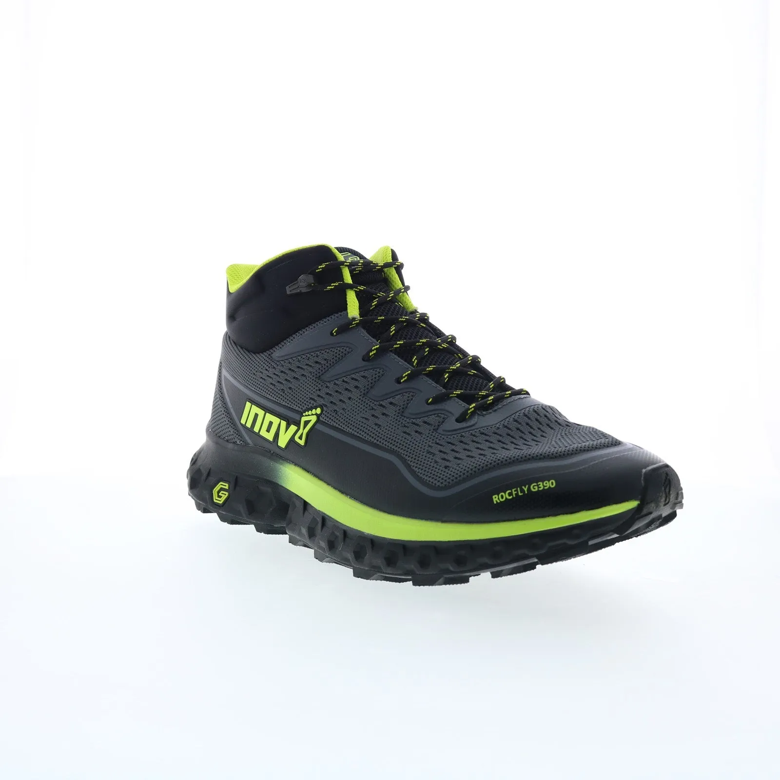 Inov-8 RocFly G 390 000995-GYBKYW Mens Black Mesh Lace Up Hiking Boots Lightweight Footwear