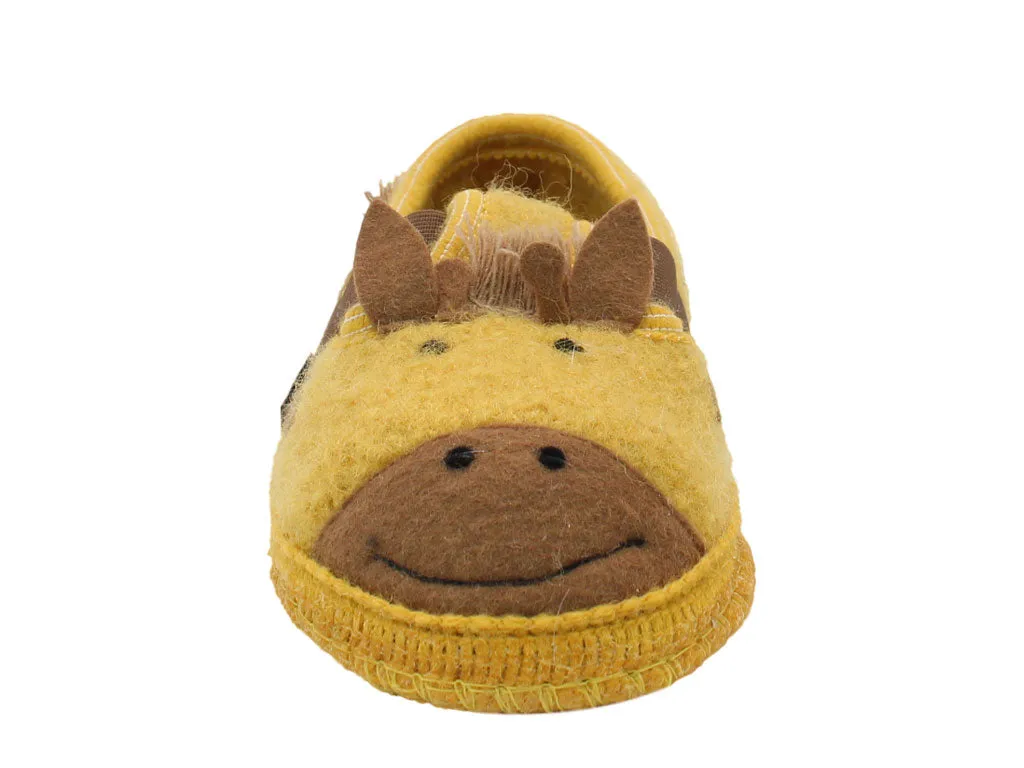 Haflinger Children's slippers Giraffe Yellow Ice Guard