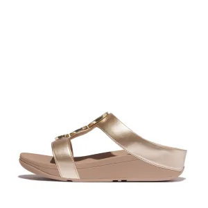Lightweight Design FitFlop Halo Bead-Circle Metallic H-Bar Slides